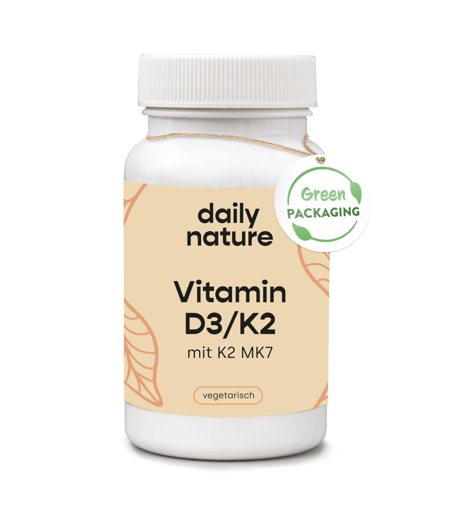 Dailynature Vitamin D3 + K2 | 180 Tablets | 5 000 IU D3 & 100 g K2 | Vegetarian Gluten-Free & Lactose-Free Dietary Supplement | Laboratory Tested - Buy Online on GoSupps.com