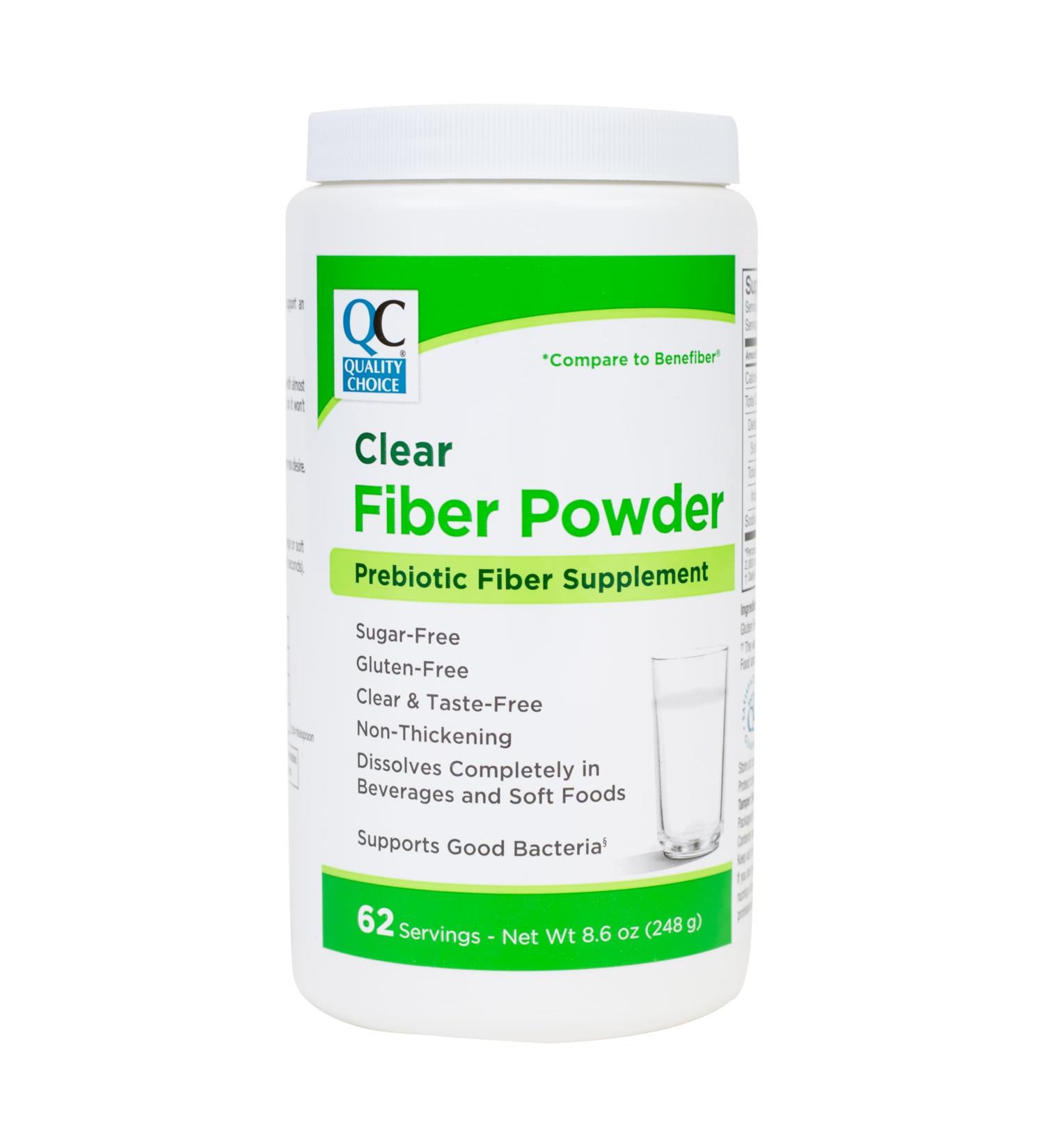 Quality Choice Clear Prebiotic Fiber Supplement Powder for Digestive Health - Tasteless, Non-Thickening Formula - 62 Servings, 8.6 Ounces (248g), Ideal for Adults & Children 6 & Up Daily Fiber Powder - Buy Online on GoSupps.com