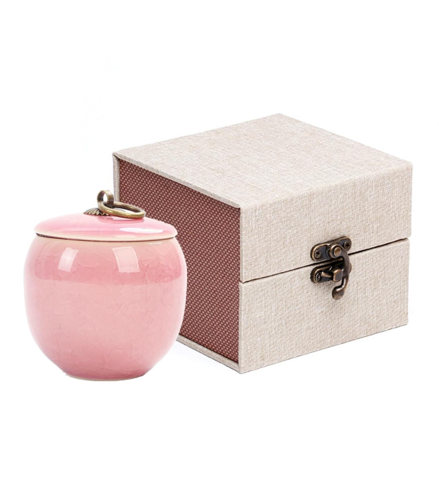 Handcrafted Mini Pet Urn Cremation Memorial Ashes Holder - Pink Ceramic Keepsake - Buy Online on GoSupps.com