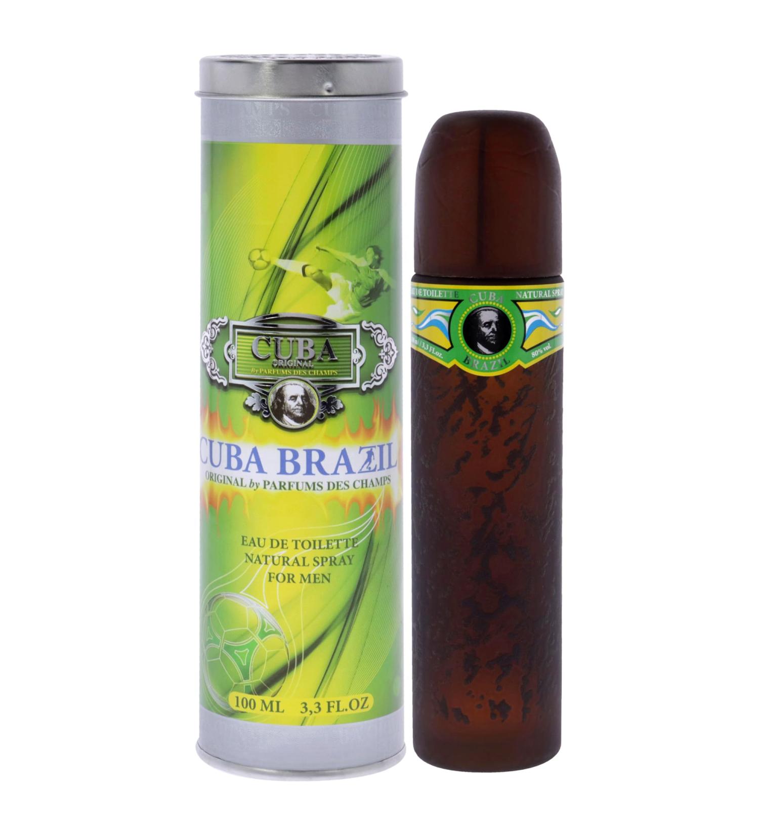 Cuba Brazil Eau De Toilette Spray for Men 3.3 Ounce Woody Aromatic with notes of Lavender Sage Basil Vetiver Sandalwood and Tonka Bean 3.3 Fl Oz (Pack of 1) - Buy Online on GoSupps.com