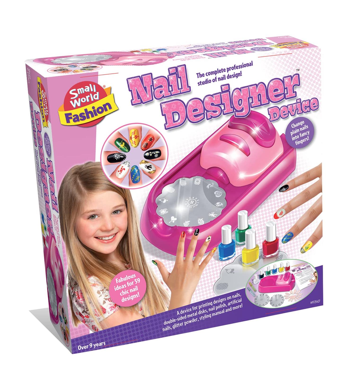 Small World Toys Nail Designer Kit for Girls | Nail Design Printing Device with Kids Polish & Varnish | Professional Nail Design Studio for Home Manicures (Age 9+) - Buy Online on GoSupps.com