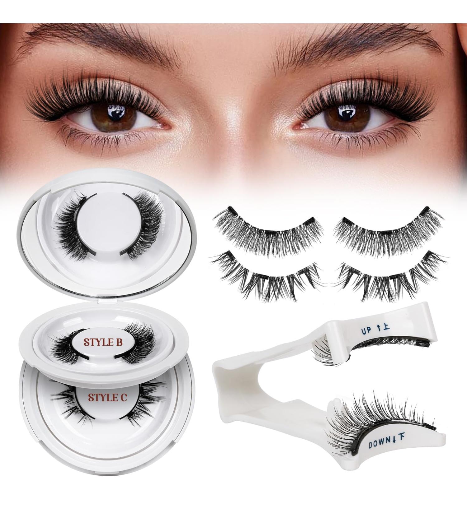 QUEWEL Magnetic Eyelashes - 2 Pairs Reusable Natural Look Lashes with Applicator | No Glue Needed Magnetic Lashes Kit for Easy Wear & Removal - Buy Online on GoSupps.com