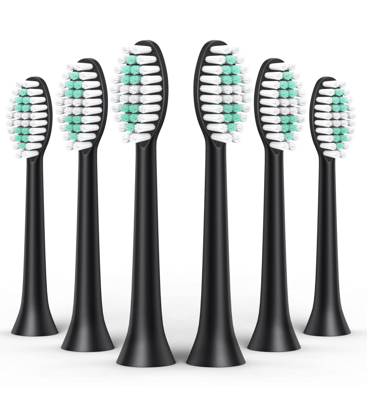 Operan Electric Toothbrush Replacement Heads - 6 Pack Black - Buy Online on GoSupps.com