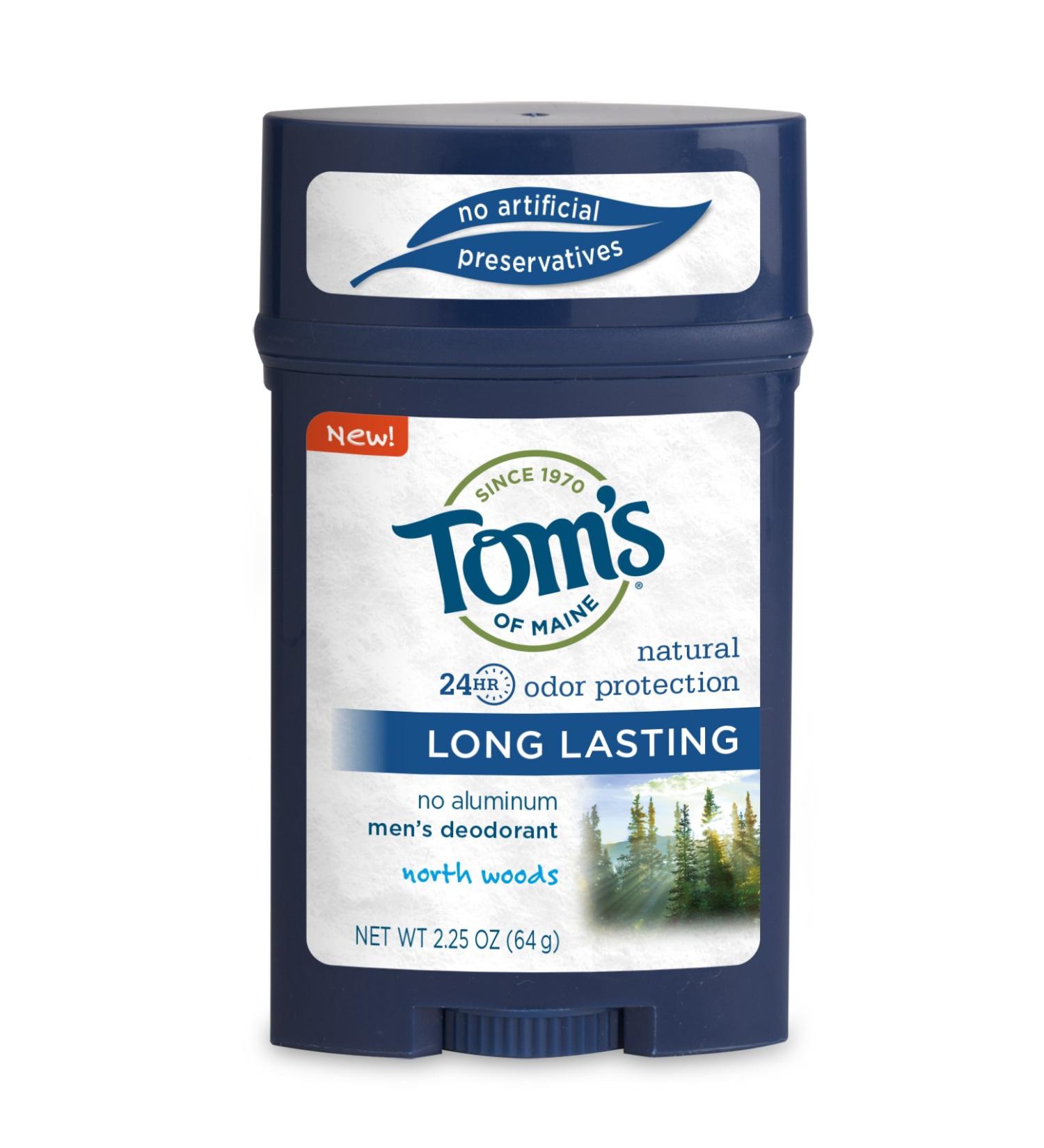 Tom's of Maine US03617A 24-Hour Men's Long Lasting Natural Deodorant North Woods 2.25 Ounce Volume Pack of 18