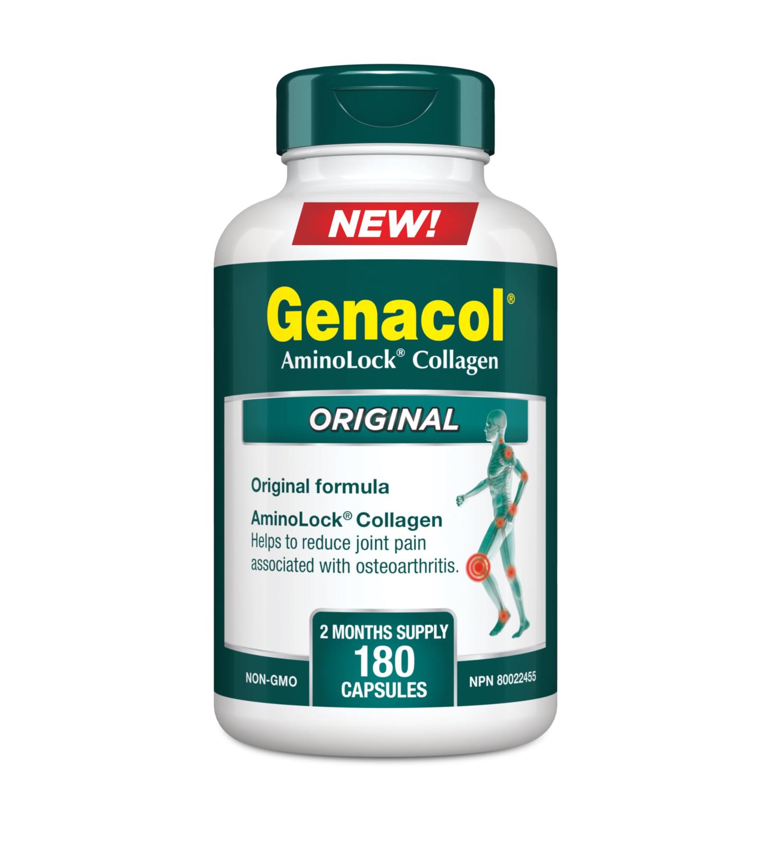 Genacol Ultra-Hydrolyzed Collagen Joint Supplement | Effective Osteo arthritis Pain Relief and Knee and Back Pain Relief | GENACOL Original 180 Capsules 180 count (Pack of 1) - Buy Online on GoSupps.com