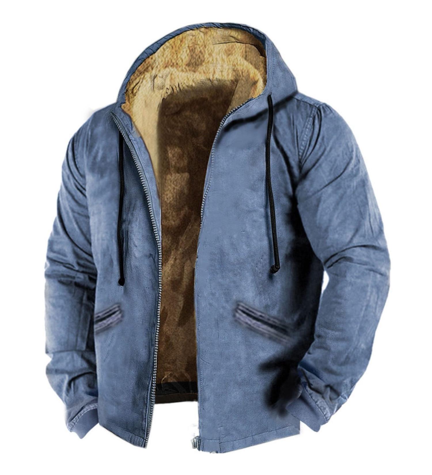 Shop Hanxiulin Oversized Fleece Jacket for Men - Cuddly Plush Cardigan for Winter Transition - Stylish Long Arm Coat - Buy Online on GoSupps.com