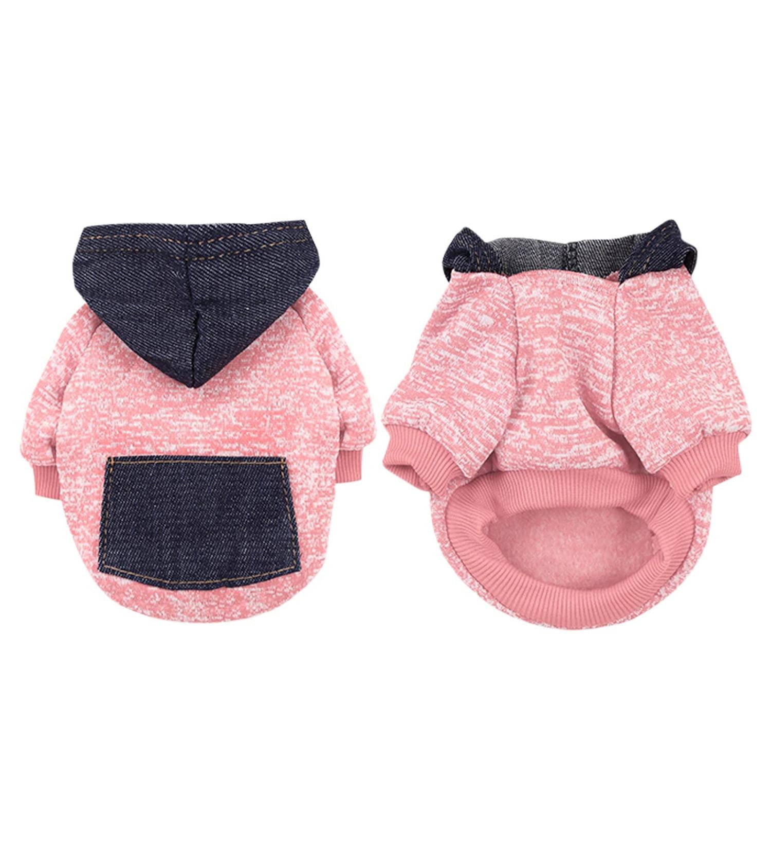 Waterproof Winter Dog Coat - Warm Jacket & Hoodie for Small Dogs | Fleece Puppy Sweater & Autumn Pet Clothing (1107debkb-Pink L) - Buy Online on GoSupps.com