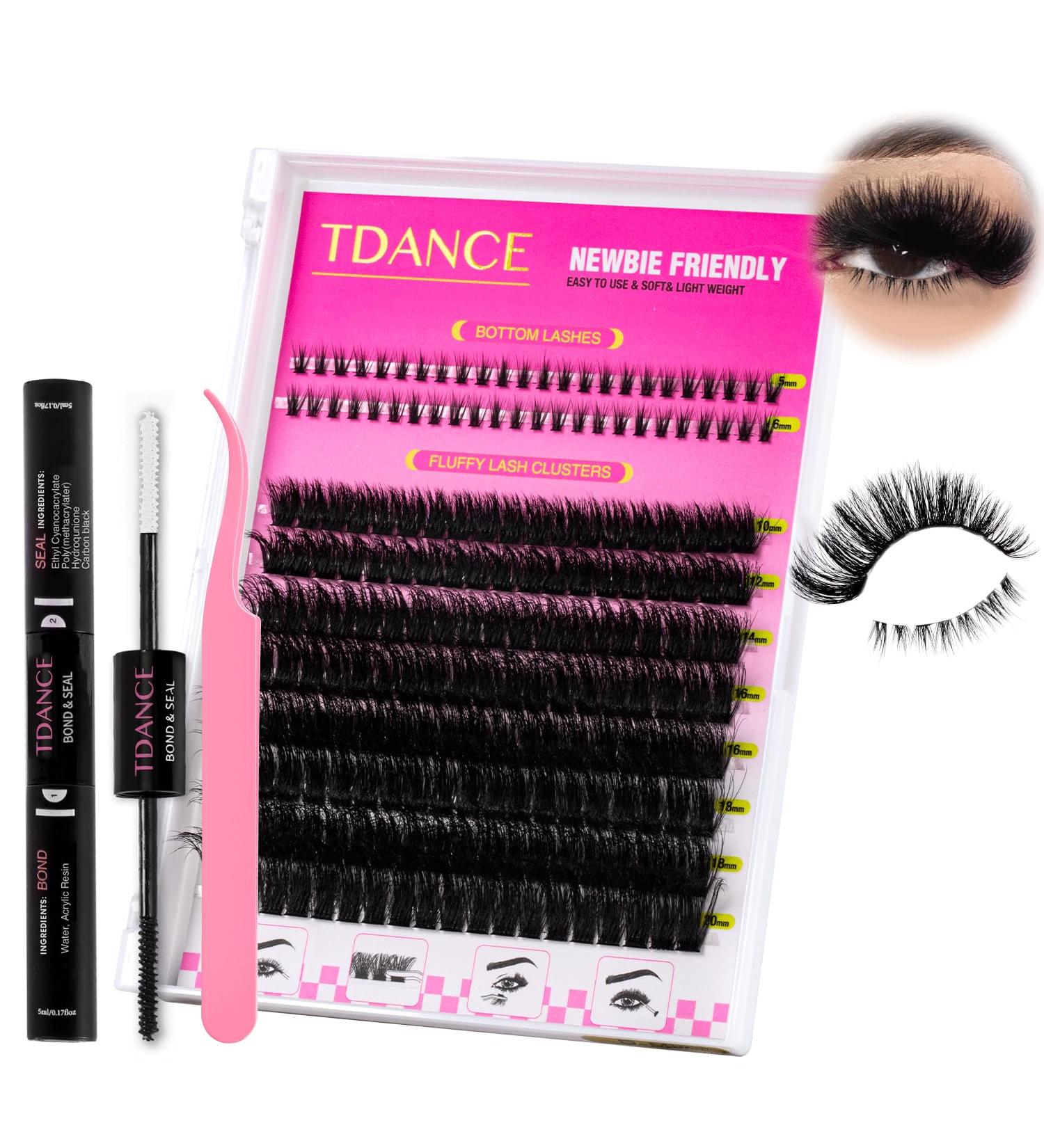 Shop Lash Clusters Kit - Thick Volume Individual Lashes & Bottom Lashes - 100D Extension Kit with Bond Seal & Tweezers - International Shipping Available - Buy Online on GoSupps.com
