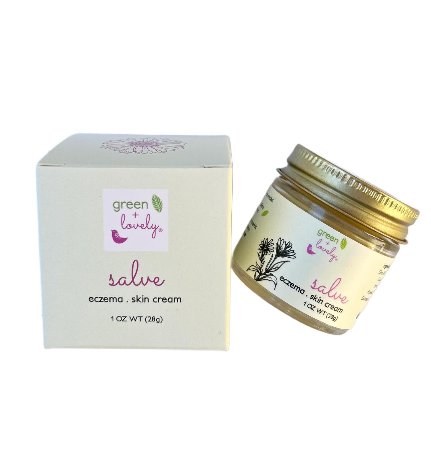 Green + Lovely Herbal Salve with Calendula + Comfrey - Organic Multi-Purpose Skin Cream Bruise Eczema Ointment - Beauty Intensive Moisturizer Sensitive Skin - (Unscented) - 1 oz - Buy Online on GoSupps.com