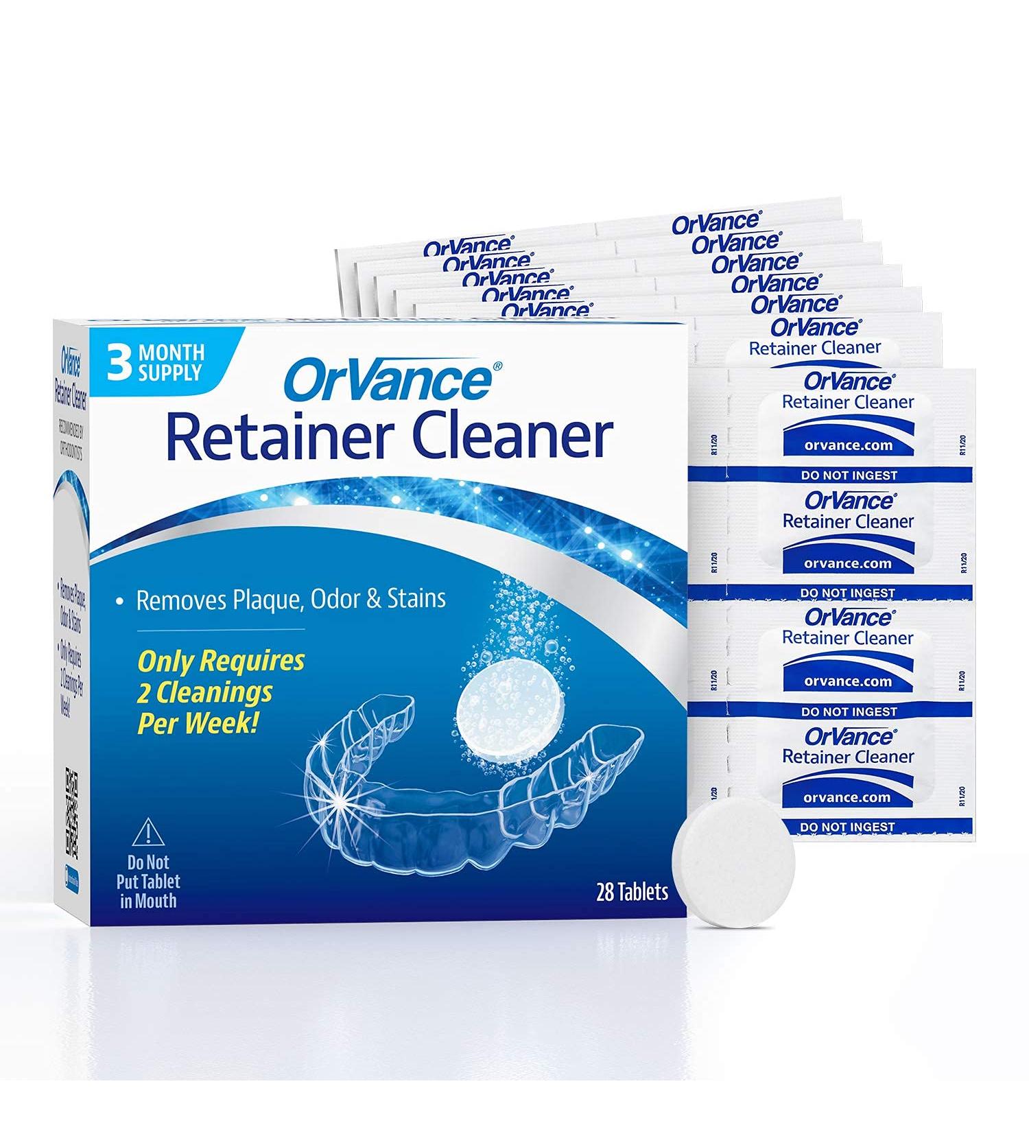 OrVance Retainer Cleaner Tablets (3 Month Supply) - Removes Odors, Stains, and Plaque | For Invisalign, Night Guards, and Dental Appliances - Buy Online on GoSupps.com
