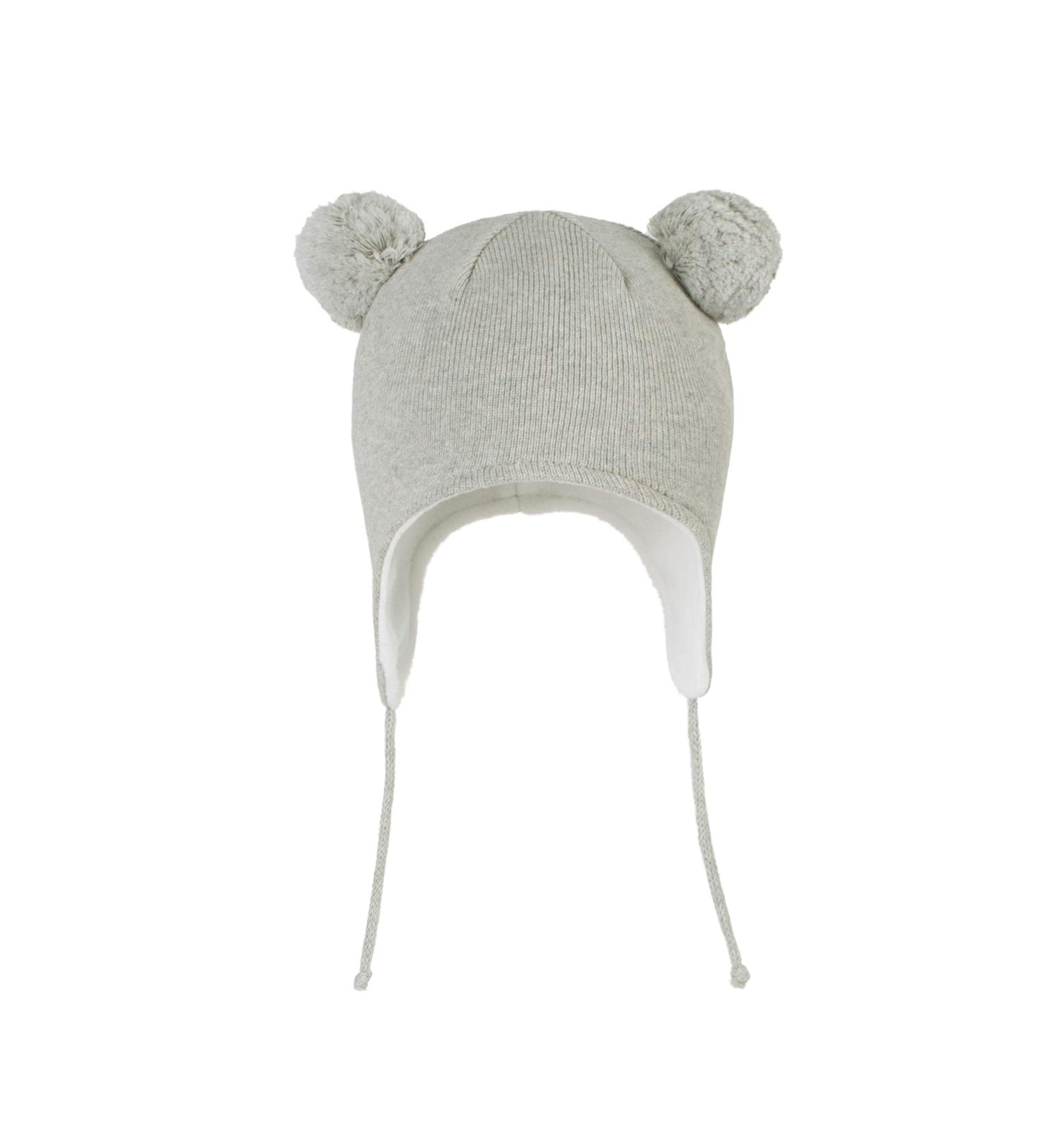 LANGZHEN Toddler Winter Hat Earflap Knit Cap Fleece Lined Beanie for Baby 0-6 Months - Grey - Buy Online on GoSupps.com