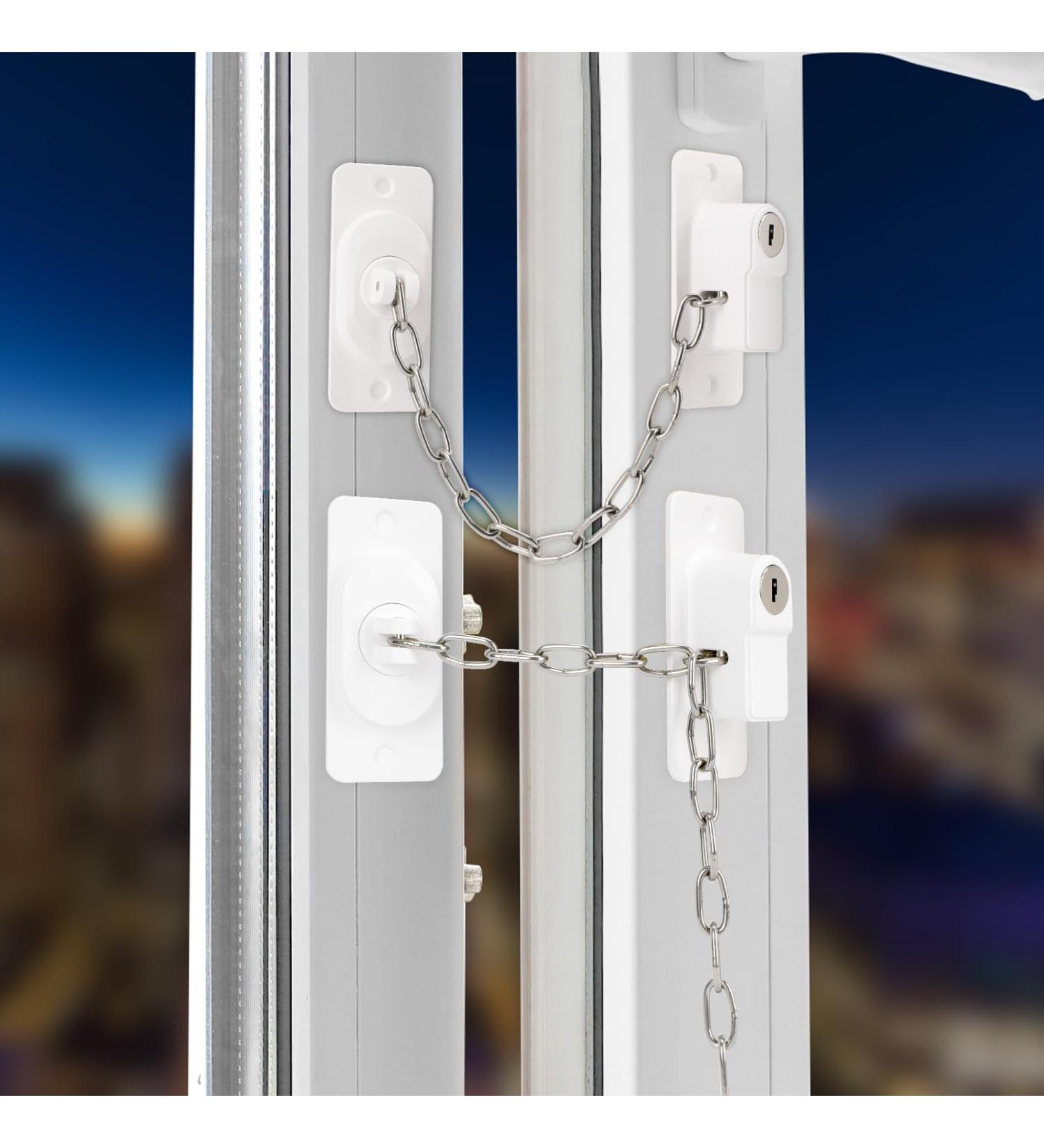 2x Adjustable Cabinet Lock without Drilling - Keyed Refrigerator Sliding Door & Window Locks | Child & Pet Safety - White - Buy Online on GoSupps.com