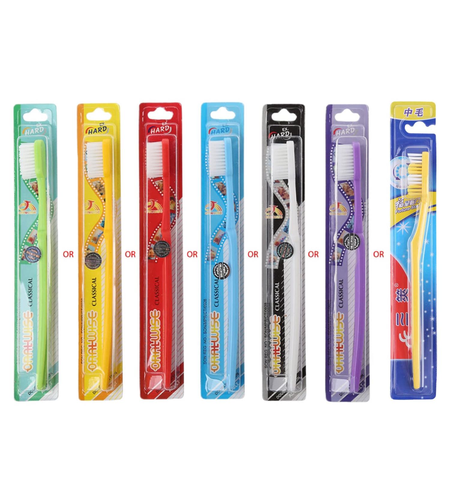 x Super Hard Bristles Toothbrush for Men Removes Smoke Color Random Manual Toothbrush Kids