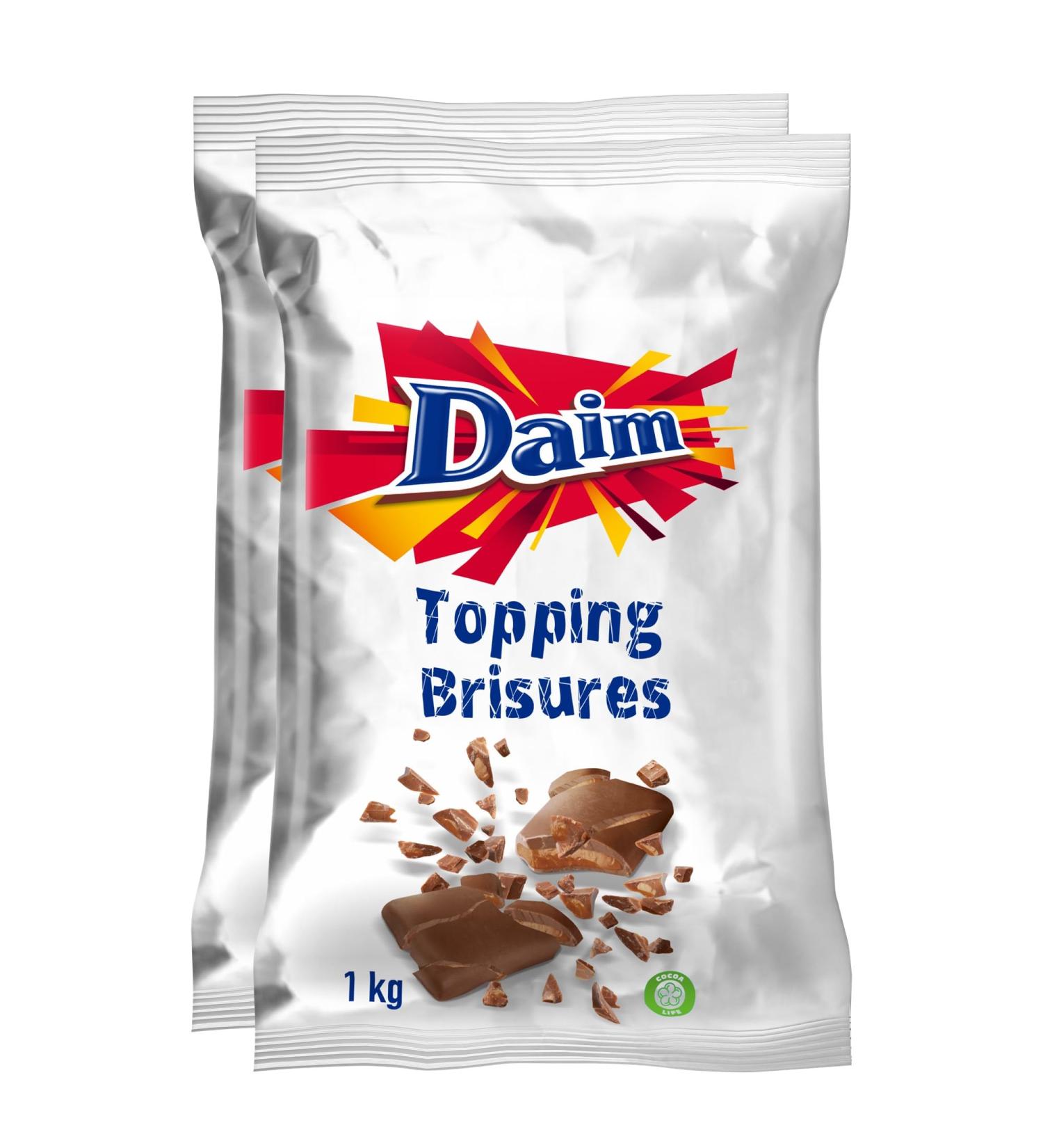 DAIM - Brisures au Chocolat au Lait et clats de Caramel - Id al pour Desserts et P tisseries - Format Familial - 2 Sachets de 1 kg Brisures x2 - Buy Online on GoSupps.com