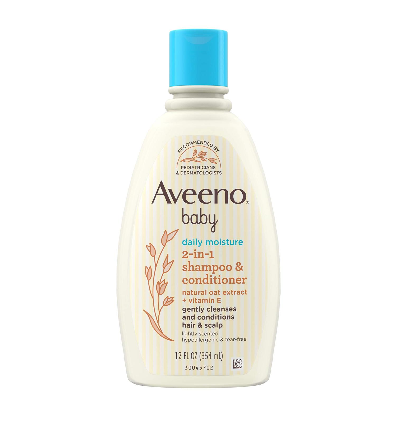Aveeno Baby Daily Moisture 2-in-1 Shampoo & Conditioner 12 fl oz - Gentle Hair Care for Infants - Buy Online on GoSupps.com