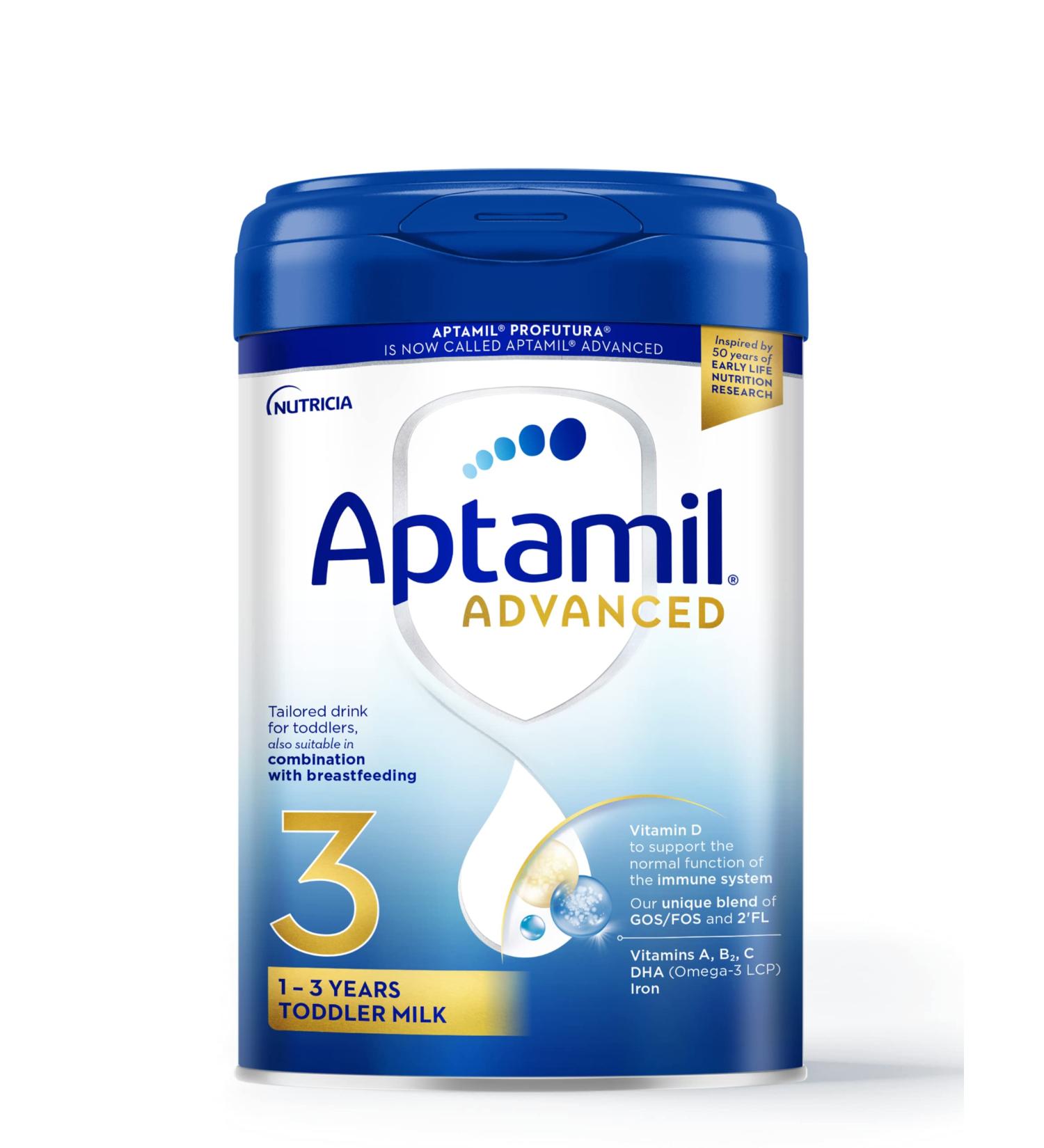 NUTRICIA LTD Aptamil Advanced 3 Toddler Baby Milk Powder Formula from 1 year 800 g packaging may vary - Buy Online on GoSupps.com
