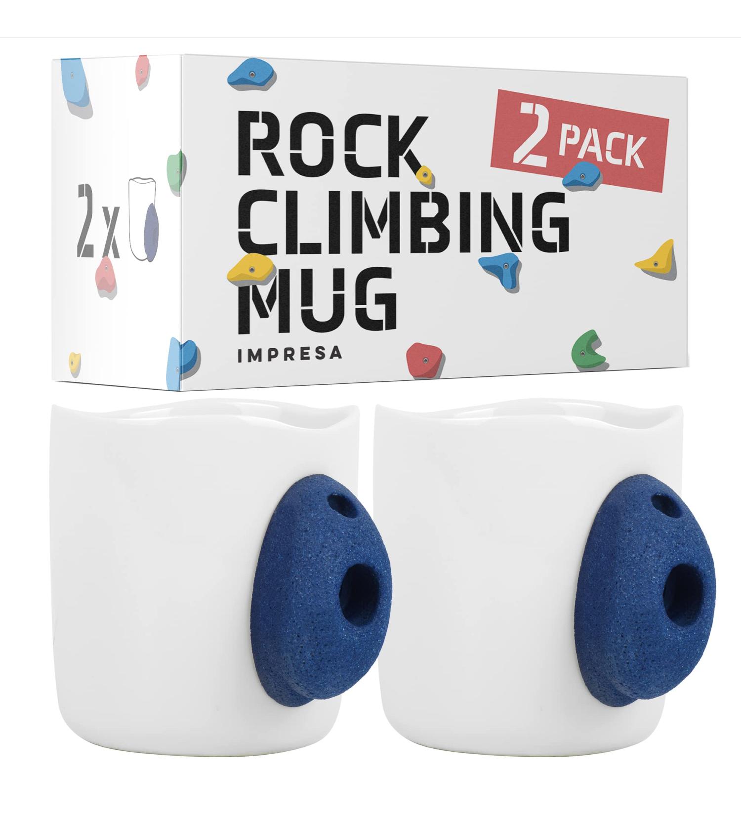2 Pack XL 15oz Rock Climbing Mugs with Wall Climbing Grips - Fun Gifts for Rock Climbers - Buy Online on GoSupps.com