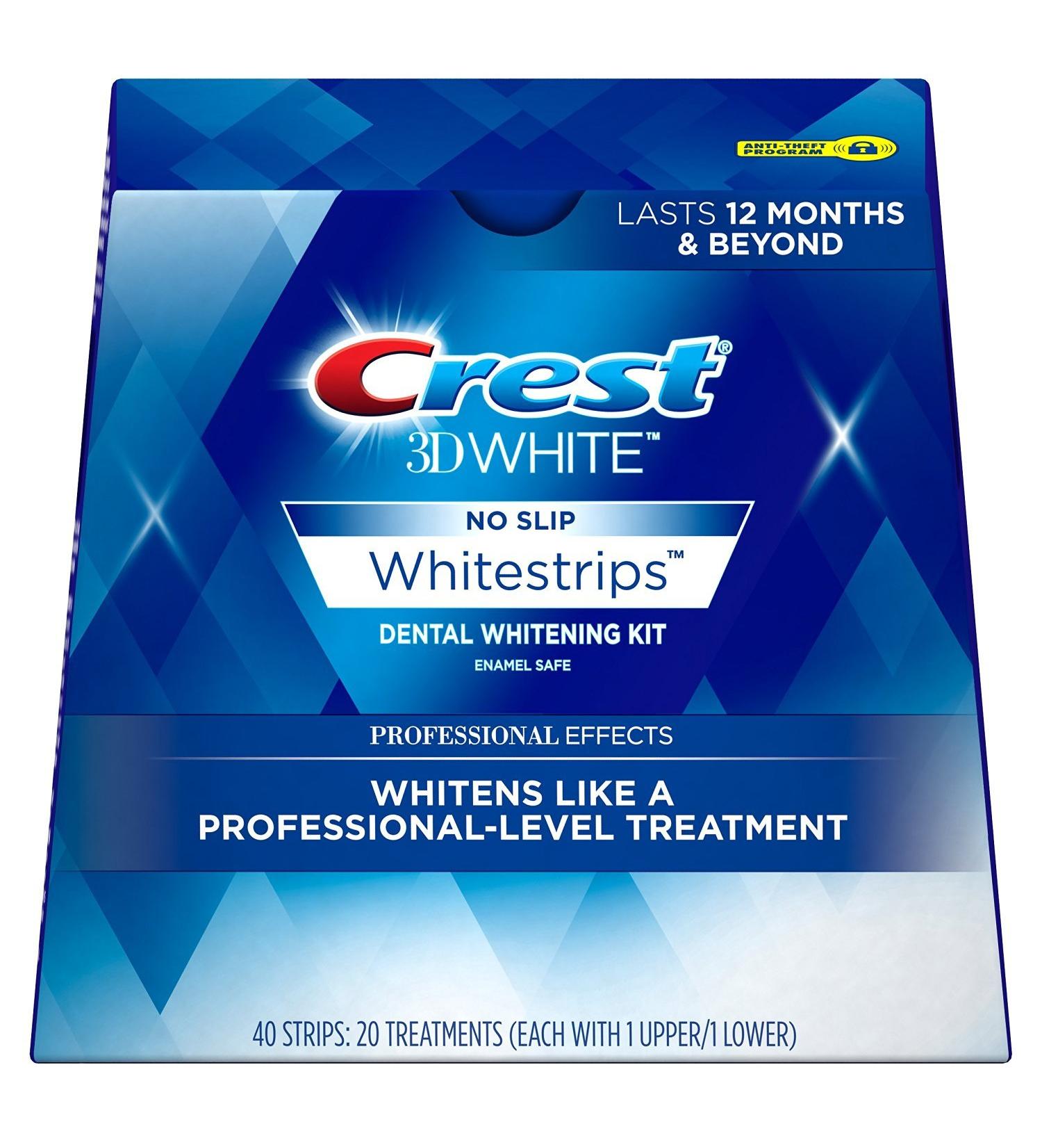 Crest 3D No Slip Whitestrips Professional Effects Teeth Whitening Kit 20 ea