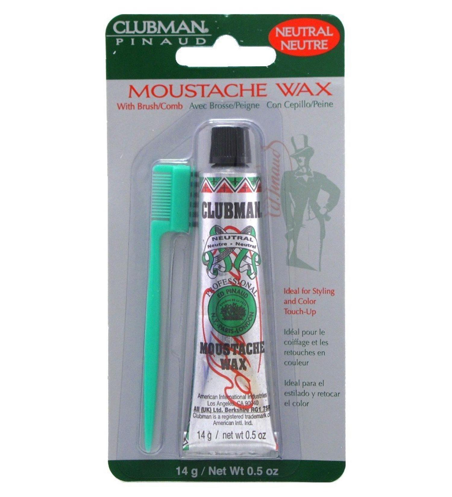 Clubman Moustwax with Brush White (Neutral)