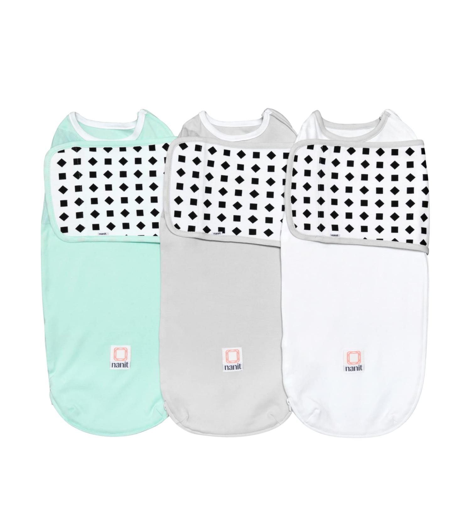 Nanit Breathing Wear Swaddle 3-Pack for Nanit Pro Baby Monitor | Track Baby's Breathing from Anywhere | 100% Cotton | Size Small 0-3 Months | Multi-Color - Buy Online on GoSupps.com