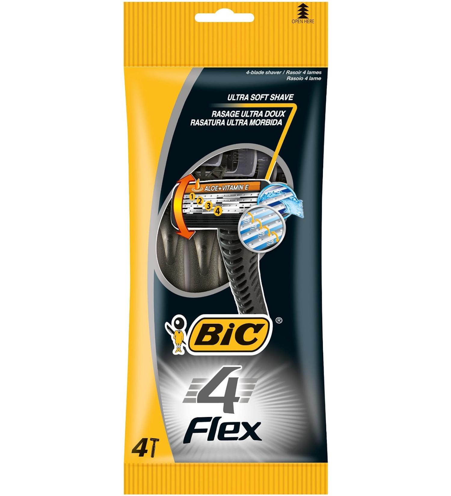 BIC Flex 4 Razors - 5 Pack of 4 Blades with Lubricating Strip | International Shipping Available - Buy Online on GoSupps.com