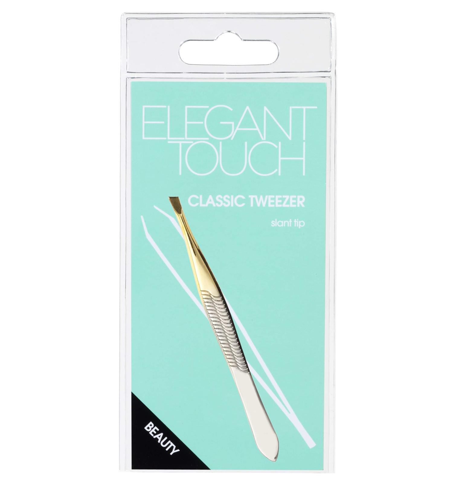 Elegant Touch Slant Tip Tweezers - Precision Beauty Tool for Perfect Eyebrows - Buy Online on GoSupps.com