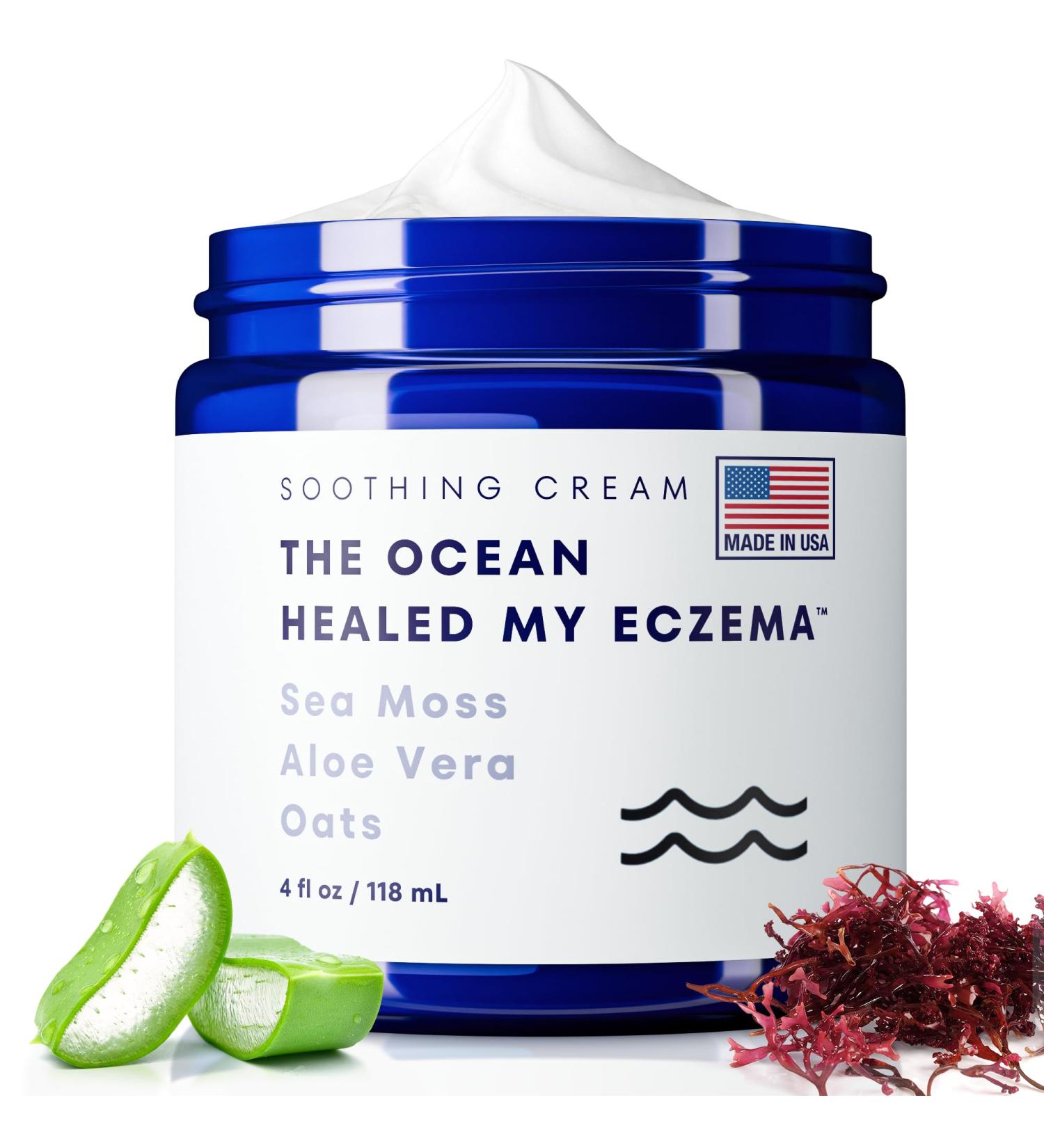 Natural Soothing Cream for Eczema & Psoriasis | Sea Moss & Colloidal Oats | Hydrating Sensitive Skin Cream (4 Oz - Buy Online on GoSupps.com