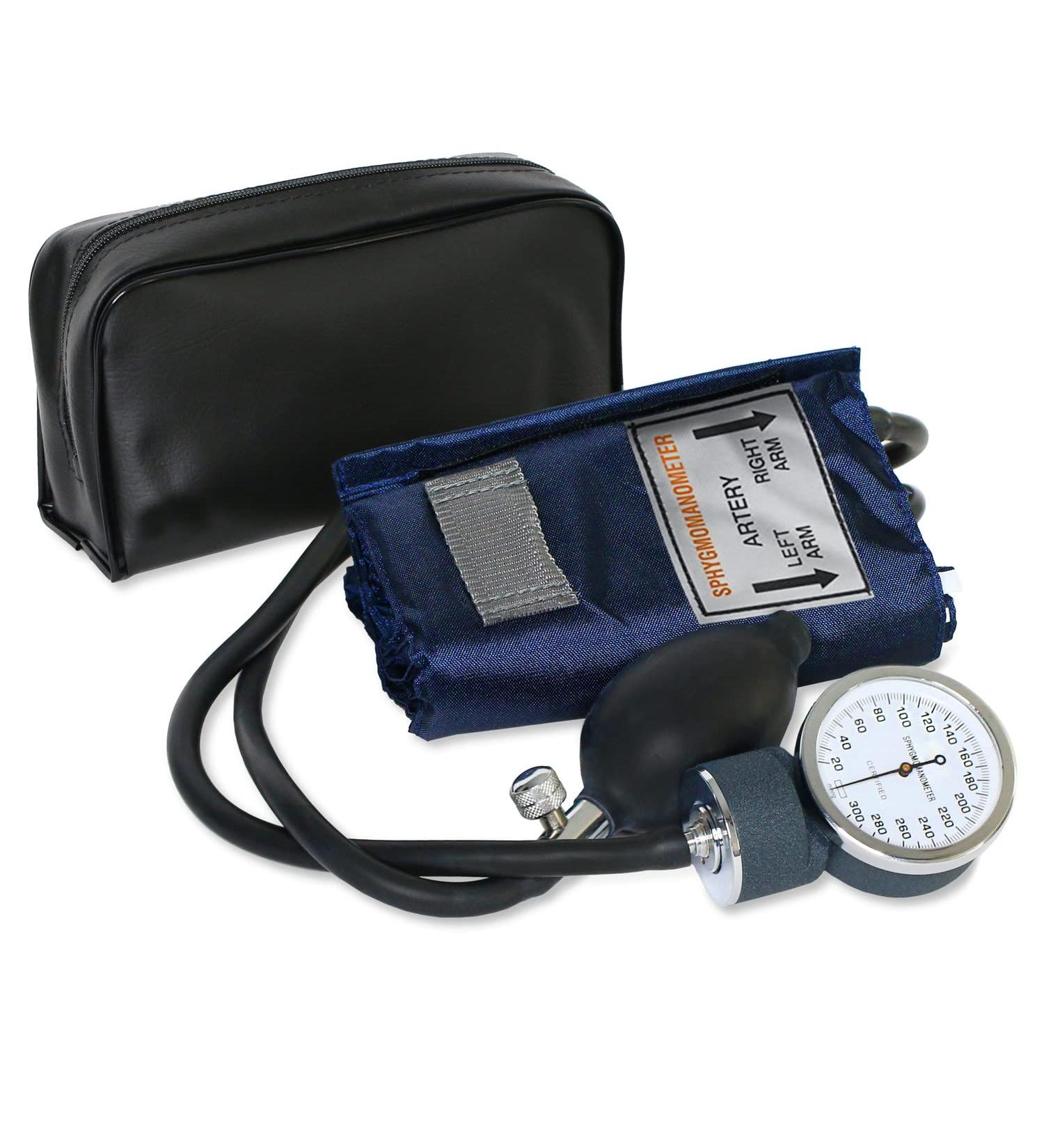 MABIS Aneroid Sphygmomanometer Manual Blood Pressure Monitor with Nylon Thigh Cuff - Adult Size, Blue - Buy Online on GoSupps.com