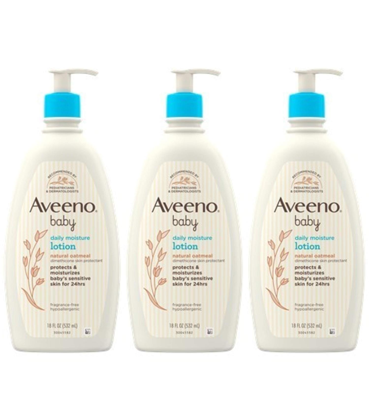 Aveeno Baby Daily Moisture Lotion 54.0 Fl Oz (Pack of 3) | Colloidal Oatmeal & Dimethicone Formula - Buy Online on GoSupps.com