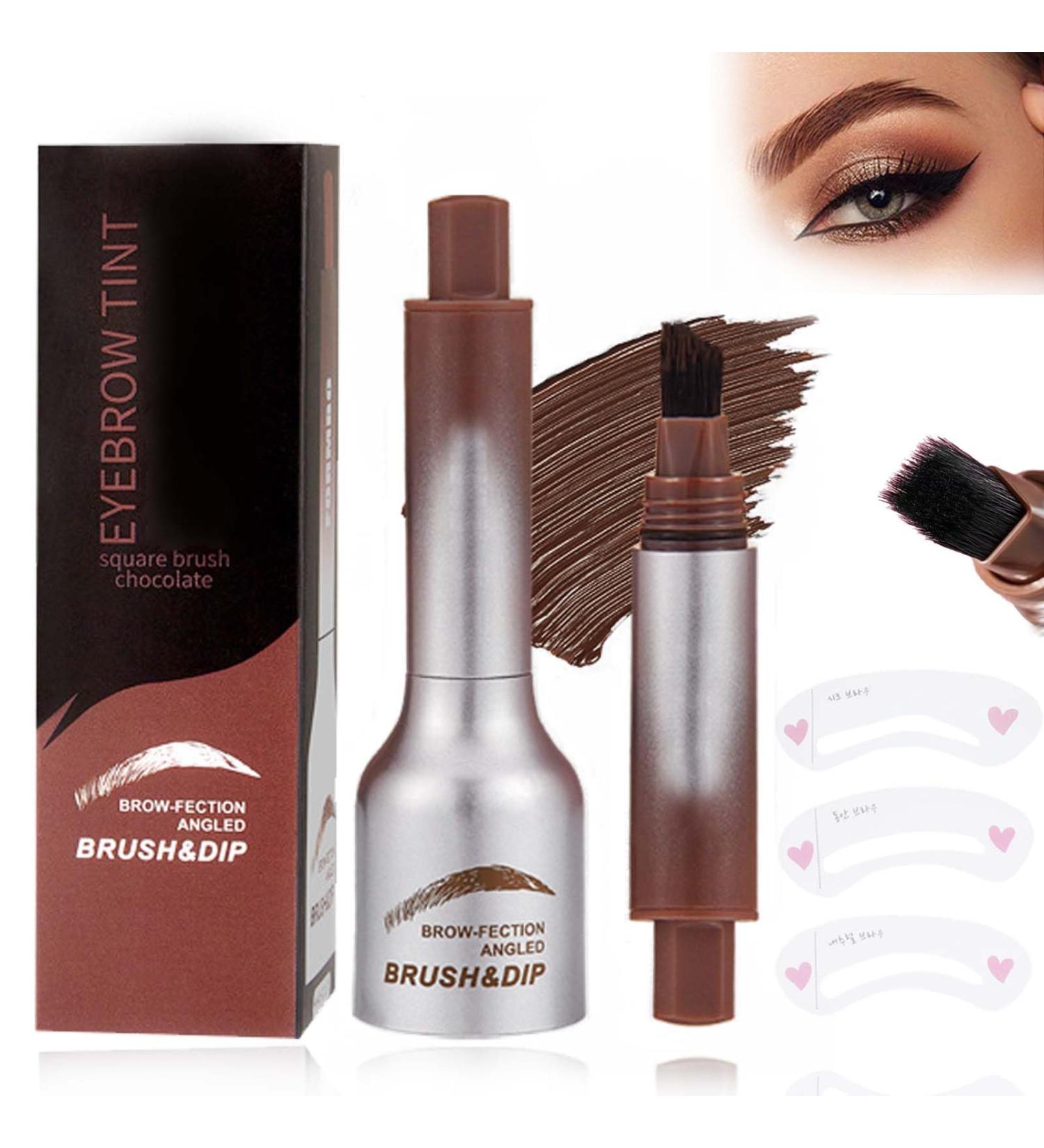 Liquid Eyebrow Brush Brow-Fection Angled Brush & Dip Brow Pencil with Hair like Strokes Beginner Long Lasting Waterproof Brow Pen Quick Drying Wild Eyebrow Pencil Smudge-proof (CHOCOLATE) - Buy Online on GoSupps.com