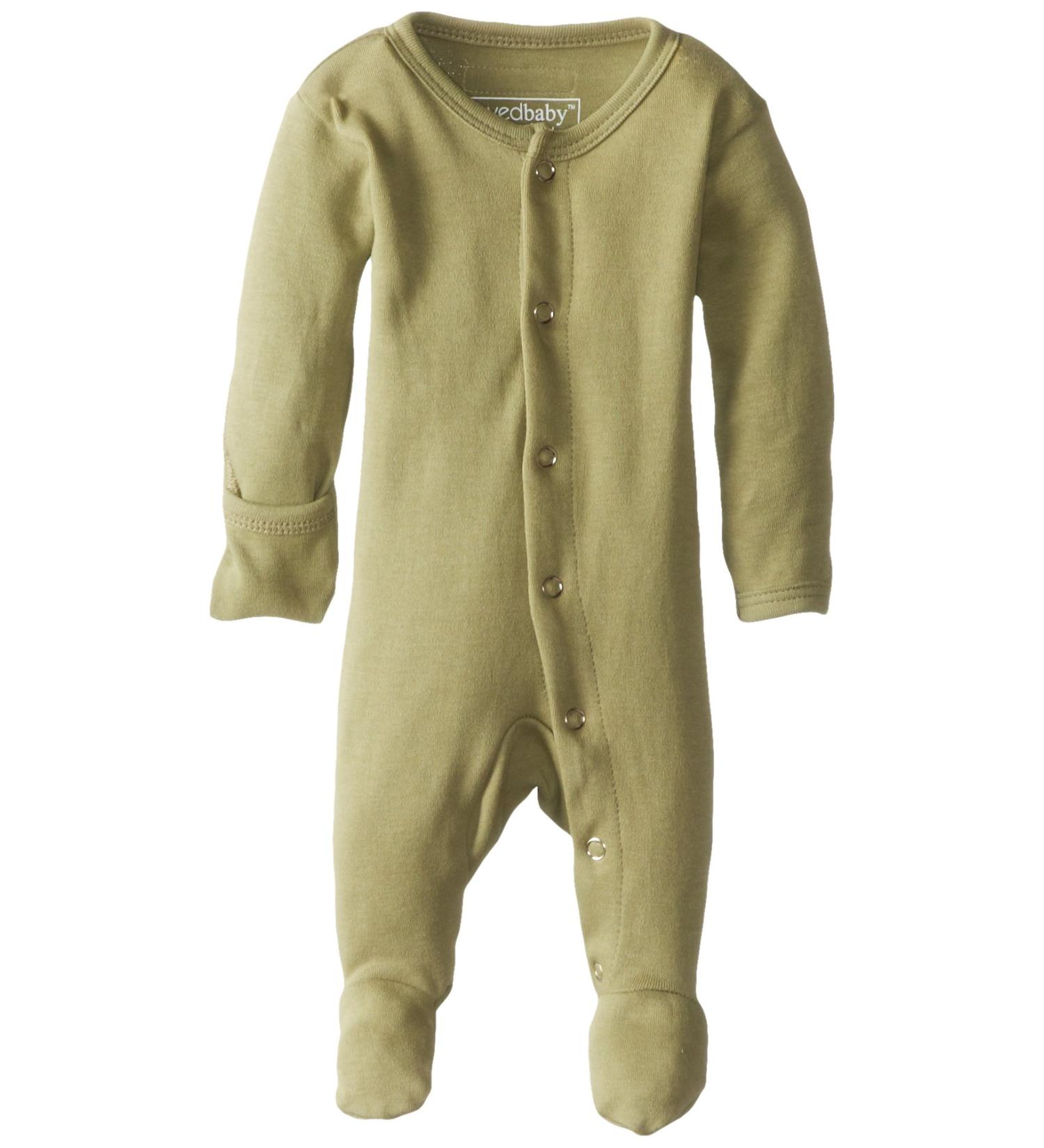 L'ovedbaby Girls' Organic Snap Footie 3-6 Months Sage | Eco-Friendly Baby Clothes - Buy Online on GoSupps.com