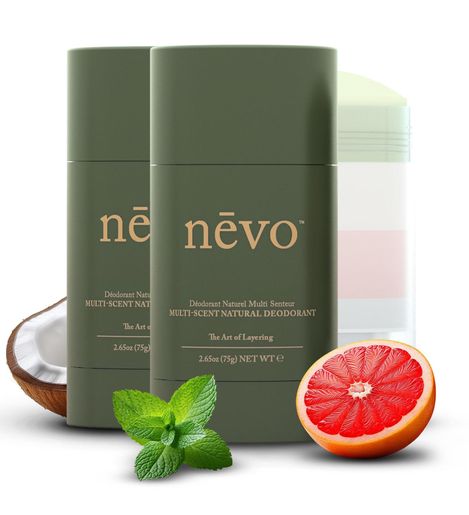 Nevo Multi Scent Deodorant Stick With Layers | Aluminum Free Deodorant for Women & Men | All Natural Organic Vegan Non Toxic | Coconut Oil & Shea Butter | N C1 Mint - Coconut - Citrus 2.65 oz Mint | Coconut | Citrus 2.65 Ounce (Pack of 2) - Buy Online on GoSupps.com