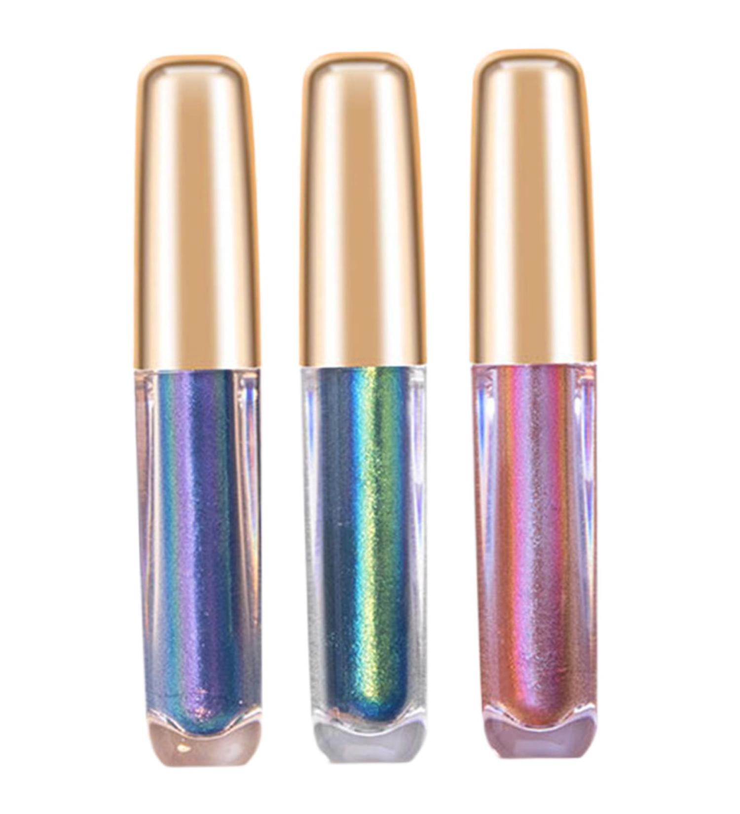 Glitter Eyeshadow Liquid 3PCS Makeup Waterproof Metallic Multichrome Eyeshadow Highly Pigment Holographic Eyeshadow Long Lasting Chrome Eyeshadow 2 - Buy Online on GoSupps.com