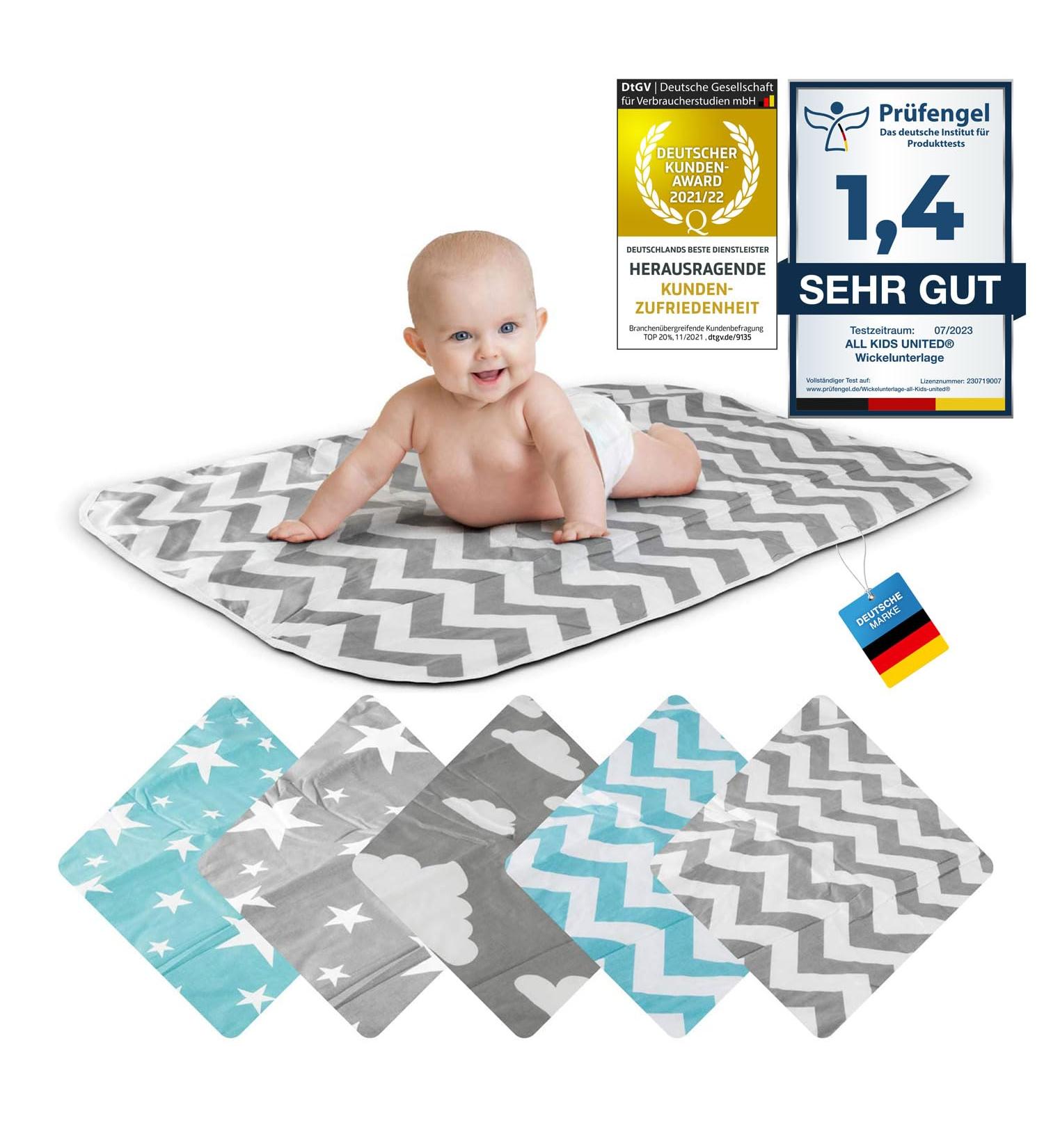Breathable Washable Baby Diaper Wrap Pad | 50x70 cm Zigzag Gray | Reusable Infant & Toddler Ceiling Pad - Buy Online on GoSupps.com