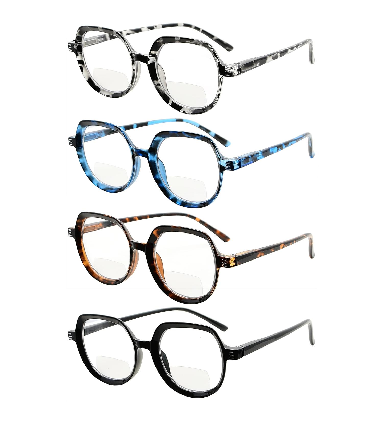Eyekepper 4-Pack Vintage Bifocal Reading Glasses for Women - Clear Lens 2.0x Magnification Mixed Colors - Buy Online on GoSupps.com