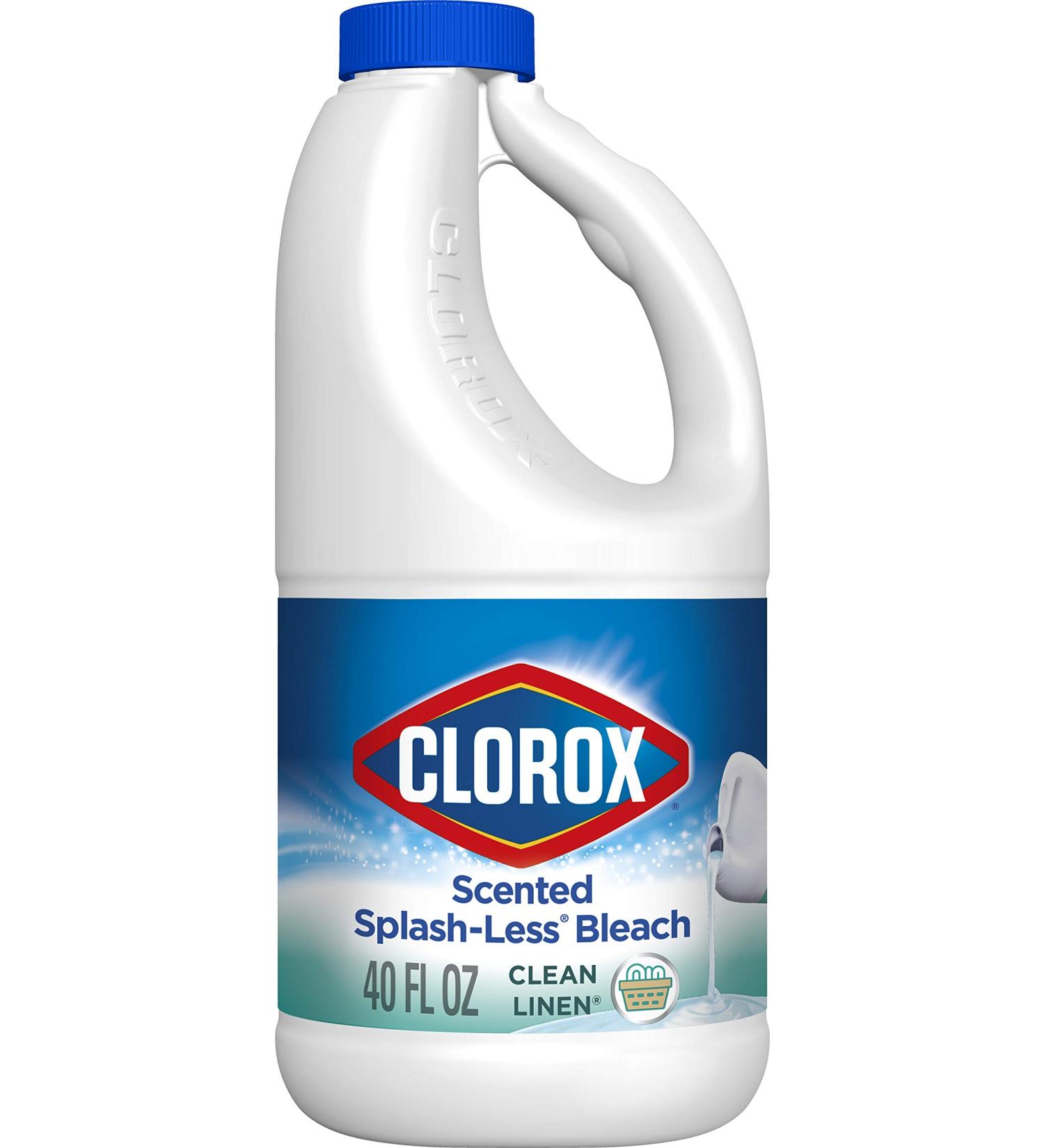 Clorox Splash-Less Bleach Clean Linen 40oz - Powerful Stain Remover with Splatter-Free Pour, Package Varies - Buy Online on GoSupps.com
