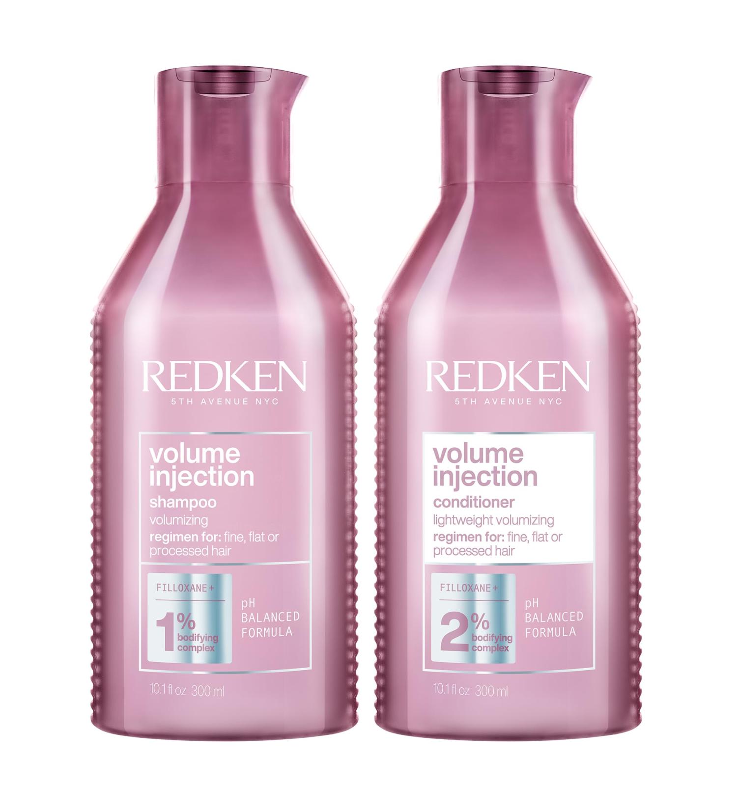 Redken Routine For Fine and Lifeless Hair Set of Shampoo and Conditioner Restores Hair and Gives Volume With Filloxane and Softening Polymers Volume Injection - Buy Online on GoSupps.com