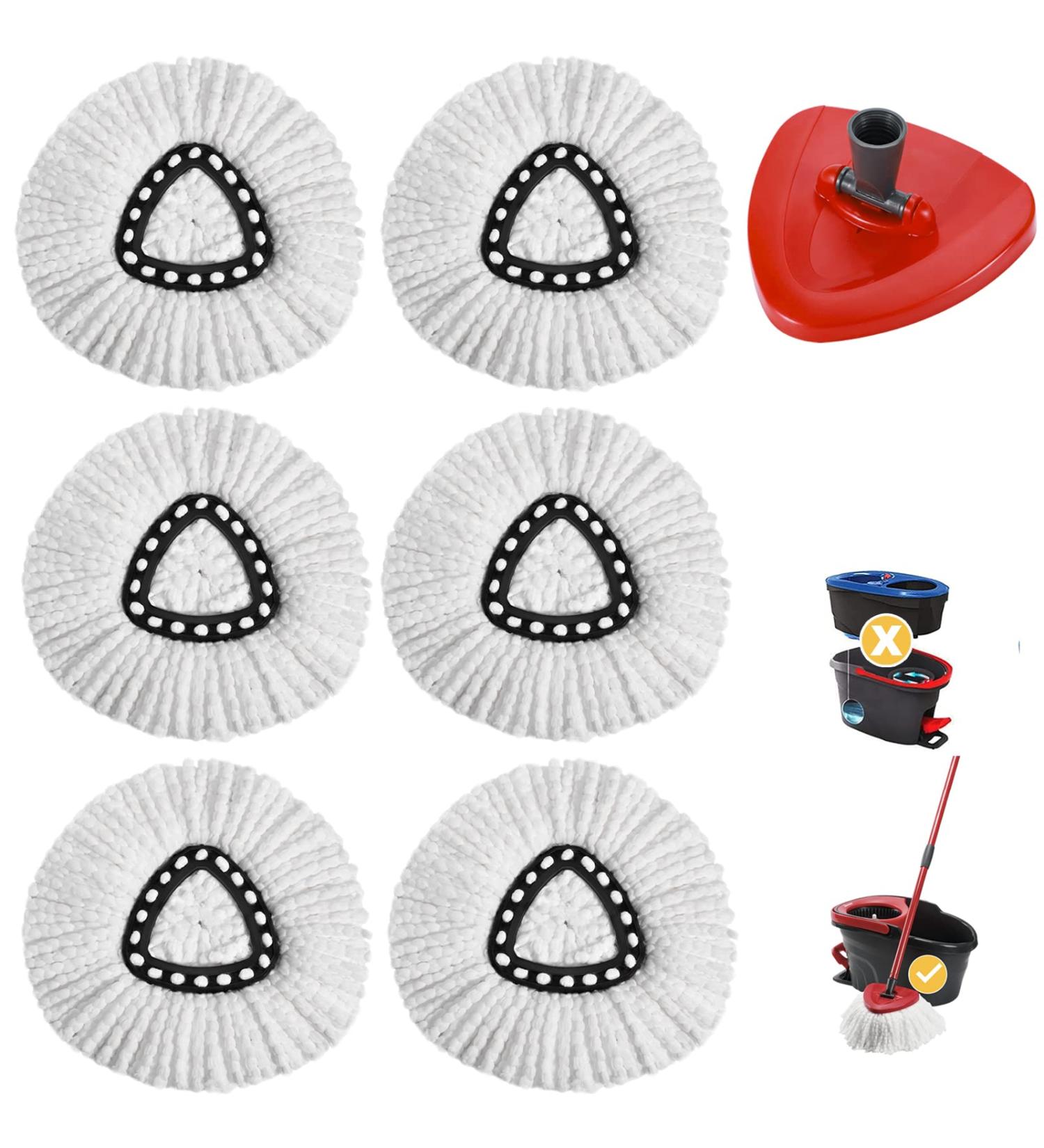 6 Pack Microfiber Replacement Heads for O Cedar Easy Wring Spin Mop - Buy Online on GoSupps.com