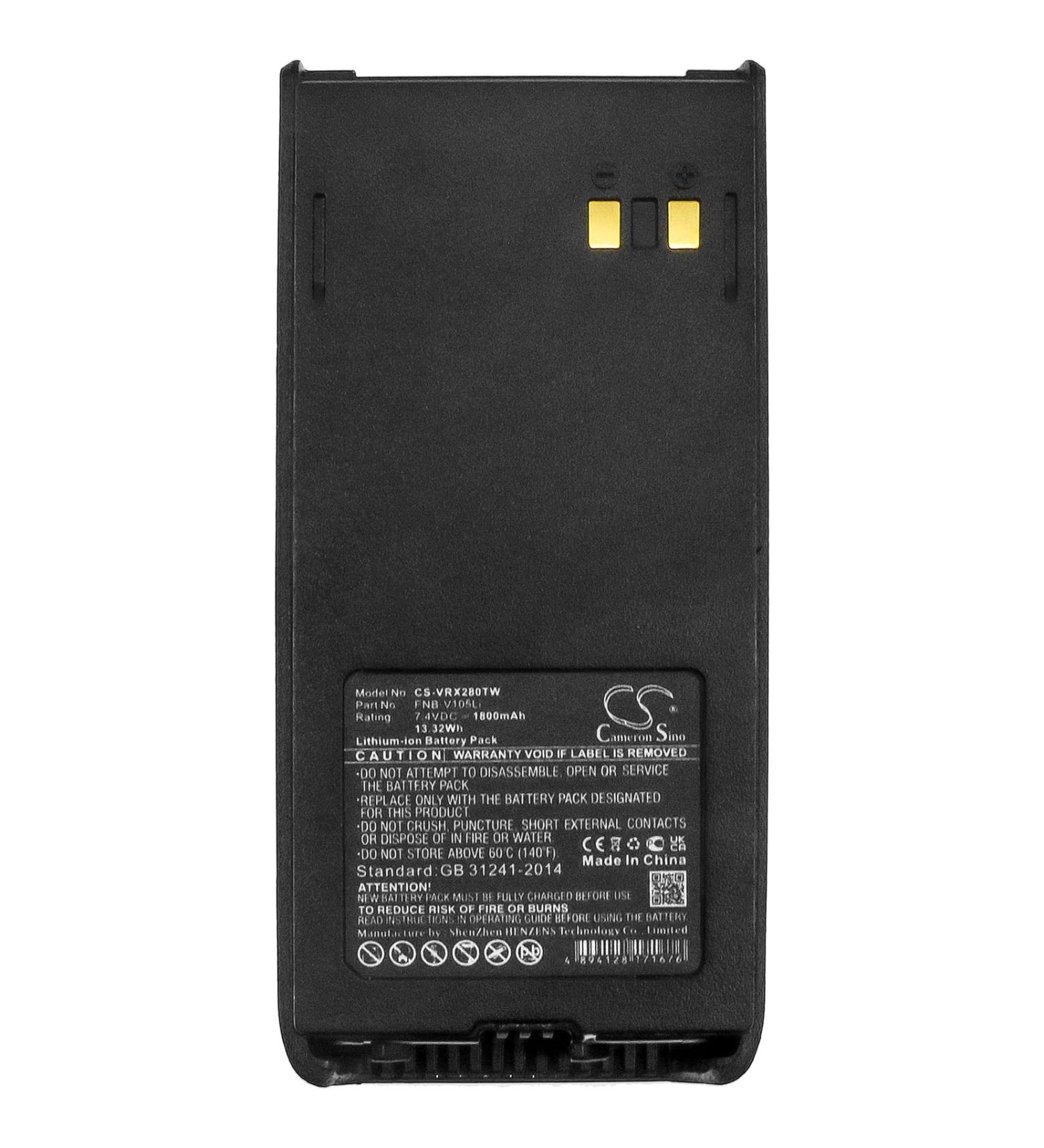 Buy High-Capacity Battery for Standard Horizon HX280S HX280 HX280E HX380 Fits P/N: FNB-V105Li (1800mAh/13.32Wh) | International Shipping Available - Buy Online on GoSupps.com