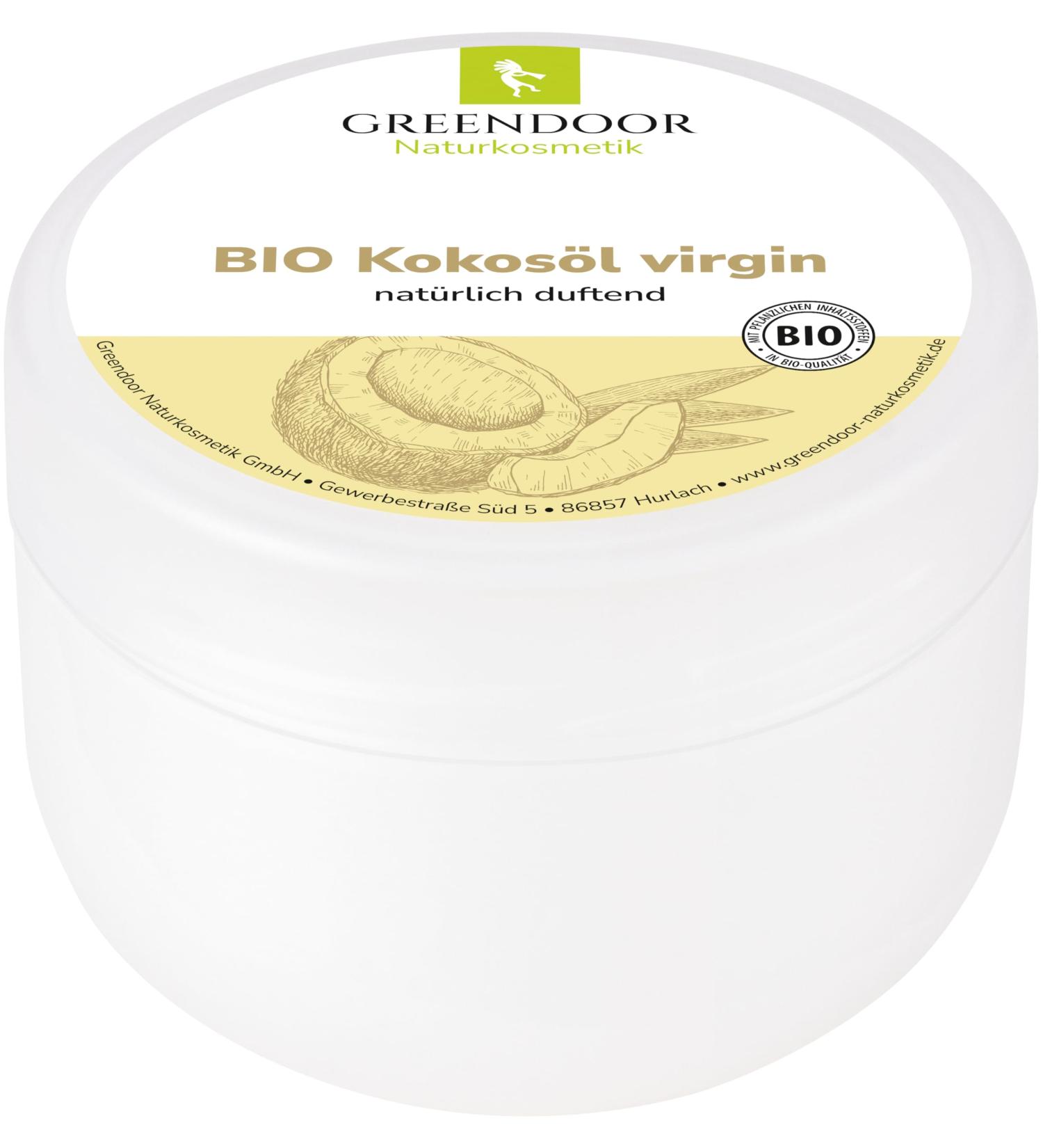 Greenendoor Pure Organic Virgin Coconut Oil 200ml - Cold-Pressed Natural Body & Hair Care Massage Oil Shaving Oil - Buy Online on GoSupps.com