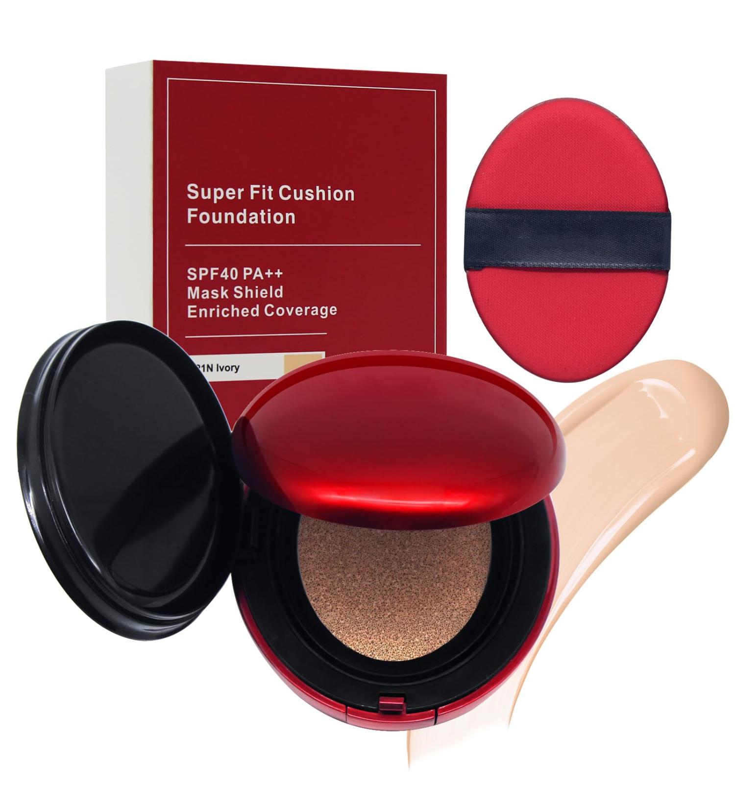 Air Cushion Foundation CC Cream Covering Foundation Long Lasting Foundation Fully Waterproof that evens out the complexion and provides perfect semi-matte coverage (Ivory). - Buy Online on GoSupps.com
