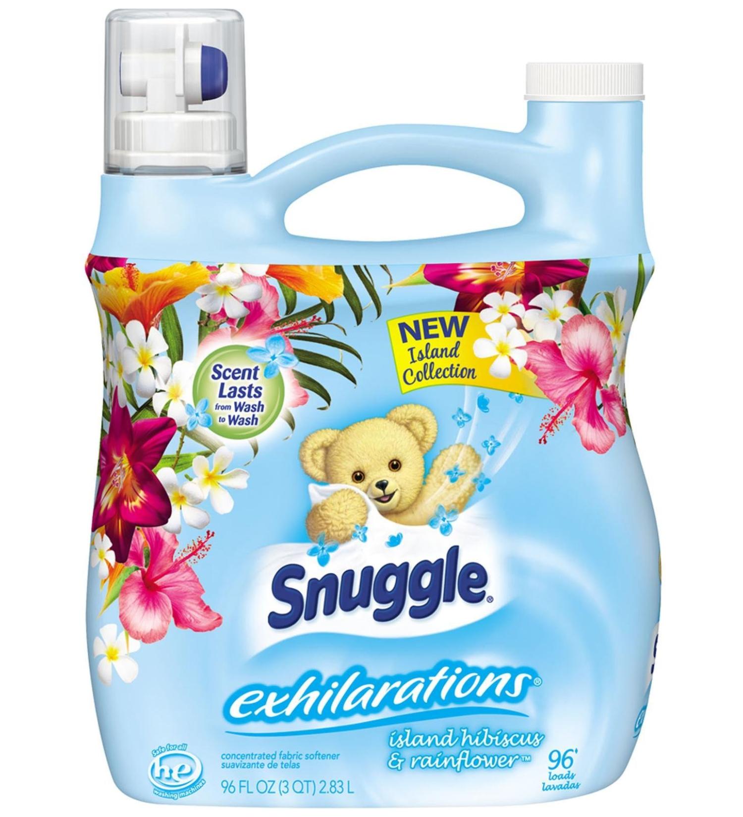 Snuggle Exhilarations Fabric Softener Liquid Island Hibiscus & Rainflower 96 Ounces 96 Loads