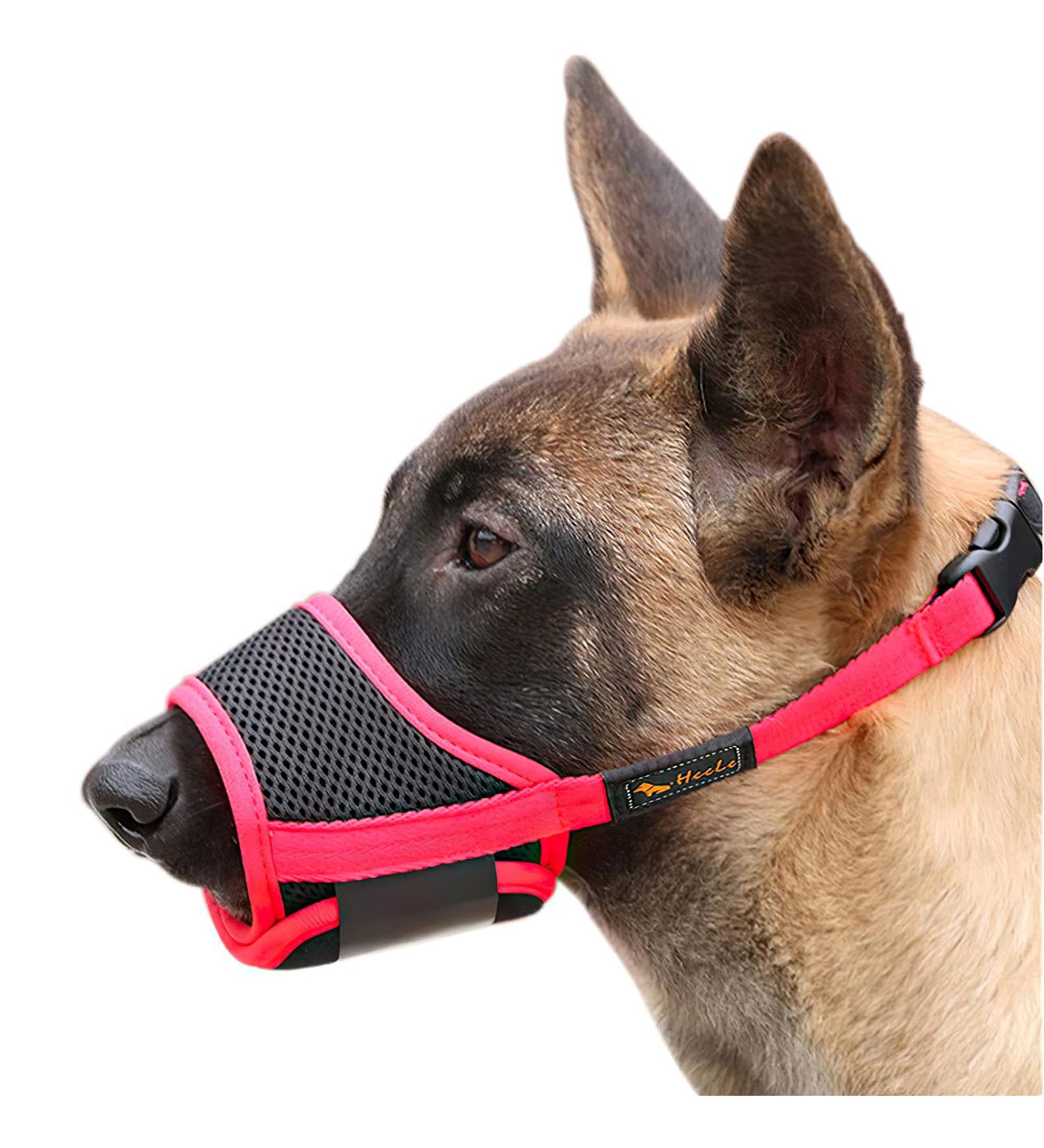 Heele Dog Muzzle - Adjustable Breathable & Safe for Small to Medium Dogs (XS Red) - Prevents Biting Chewing & Barking - Buy Online on GoSupps.com