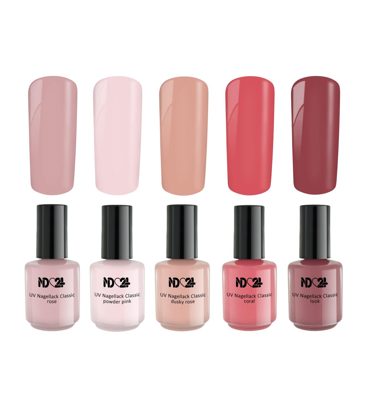 Rosy Rose Collection Set - UV Gel Nail Polish Soak Off Made in Germany (5 x 15ml) - Shop Internationally - Buy Online on GoSupps.com