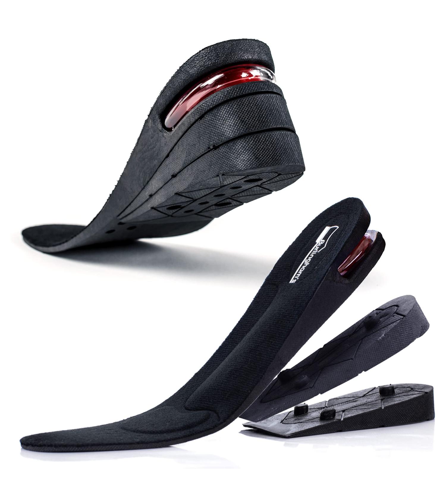 Shoe Lifts for Men & Women | Cushioned Heel Inserts & Arch Support Insoles | 2.75" Height | Breathable & Comfortable Black Lifts - Buy Online on GoSupps.com