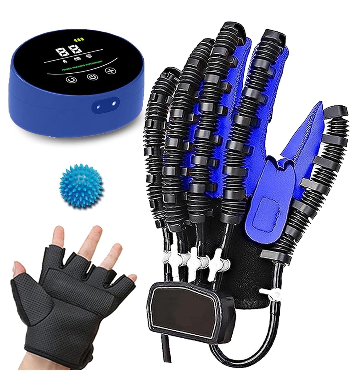 DZKJ Hemiplegia Finger Rehabilitation Trainer Robot Gloves | Robotic Hand for Stroke & Cerebral Palsy | Finger Exerciser for Long-Term Relief - Left XL - Buy Online on GoSupps.com