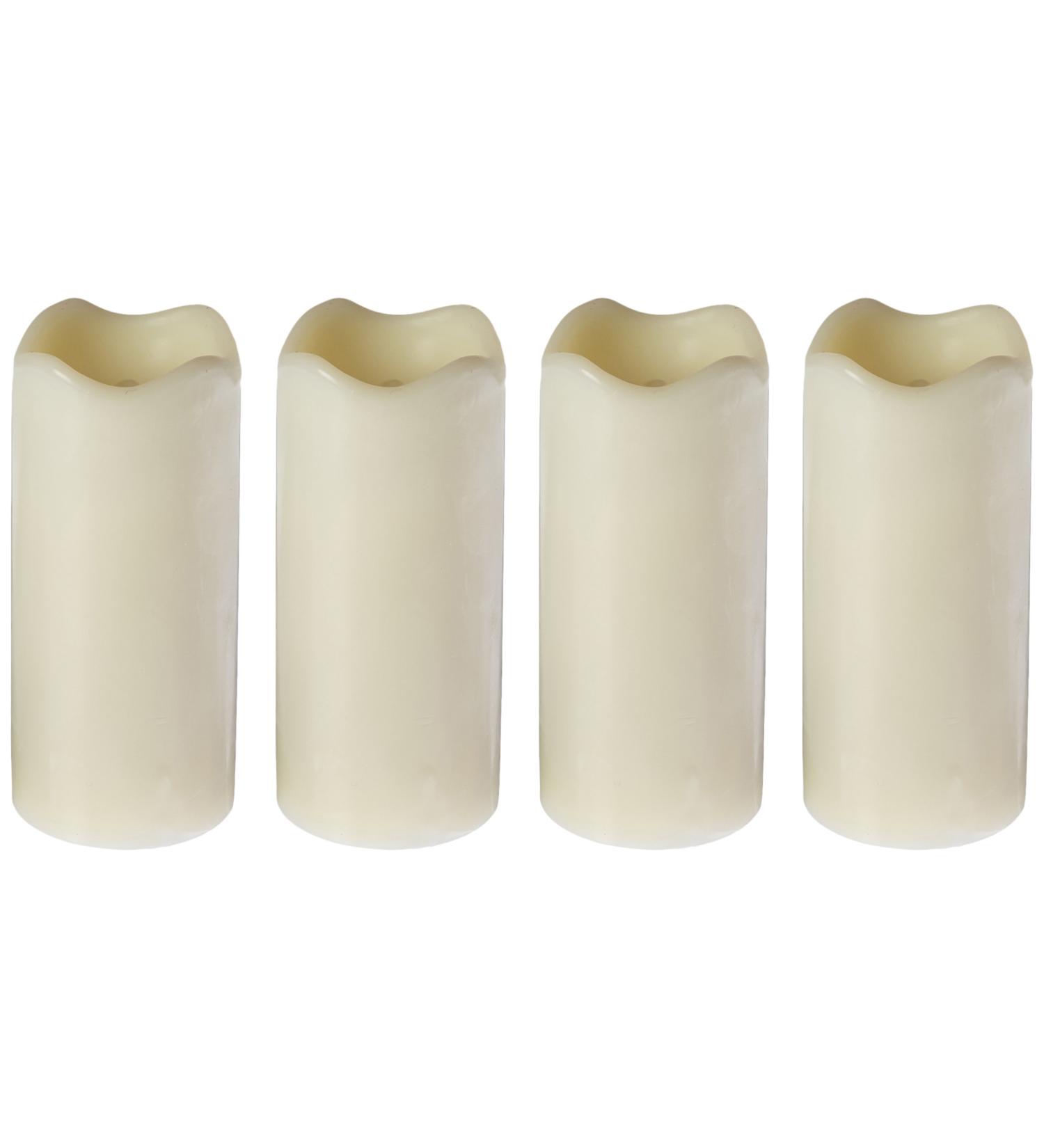 Flipo Pacific Accents Ivory Wax Wavy Top Votives with Timers - Set of 4 | Elegant Home Decor Lighting - Buy Online on GoSupps.com