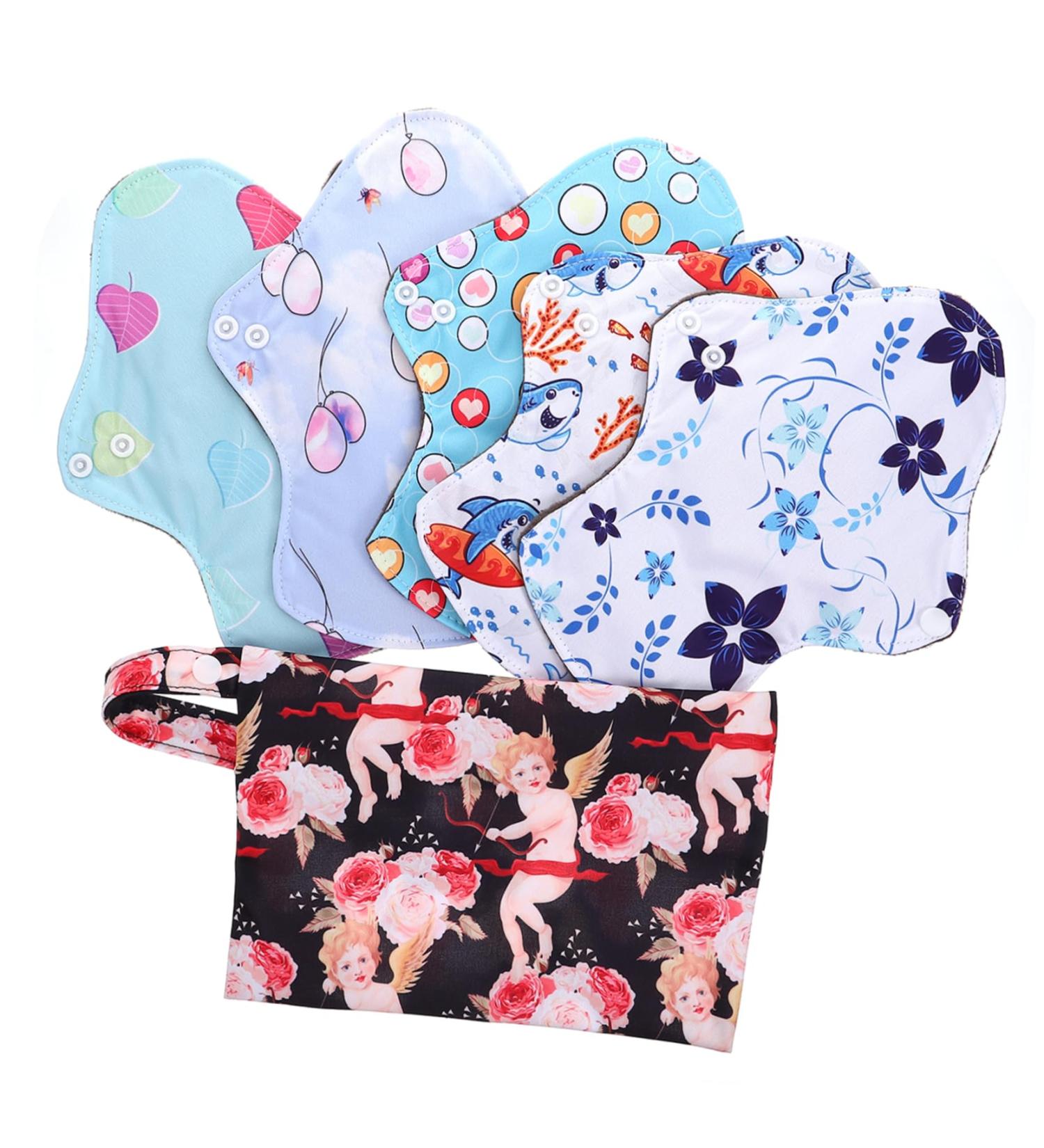 6Pcs Washable Aunt Towel Reusable Panty Liners - Menstrual Napkins for Women - Nursing Mat for Absorbency - Buy Online on GoSupps.com