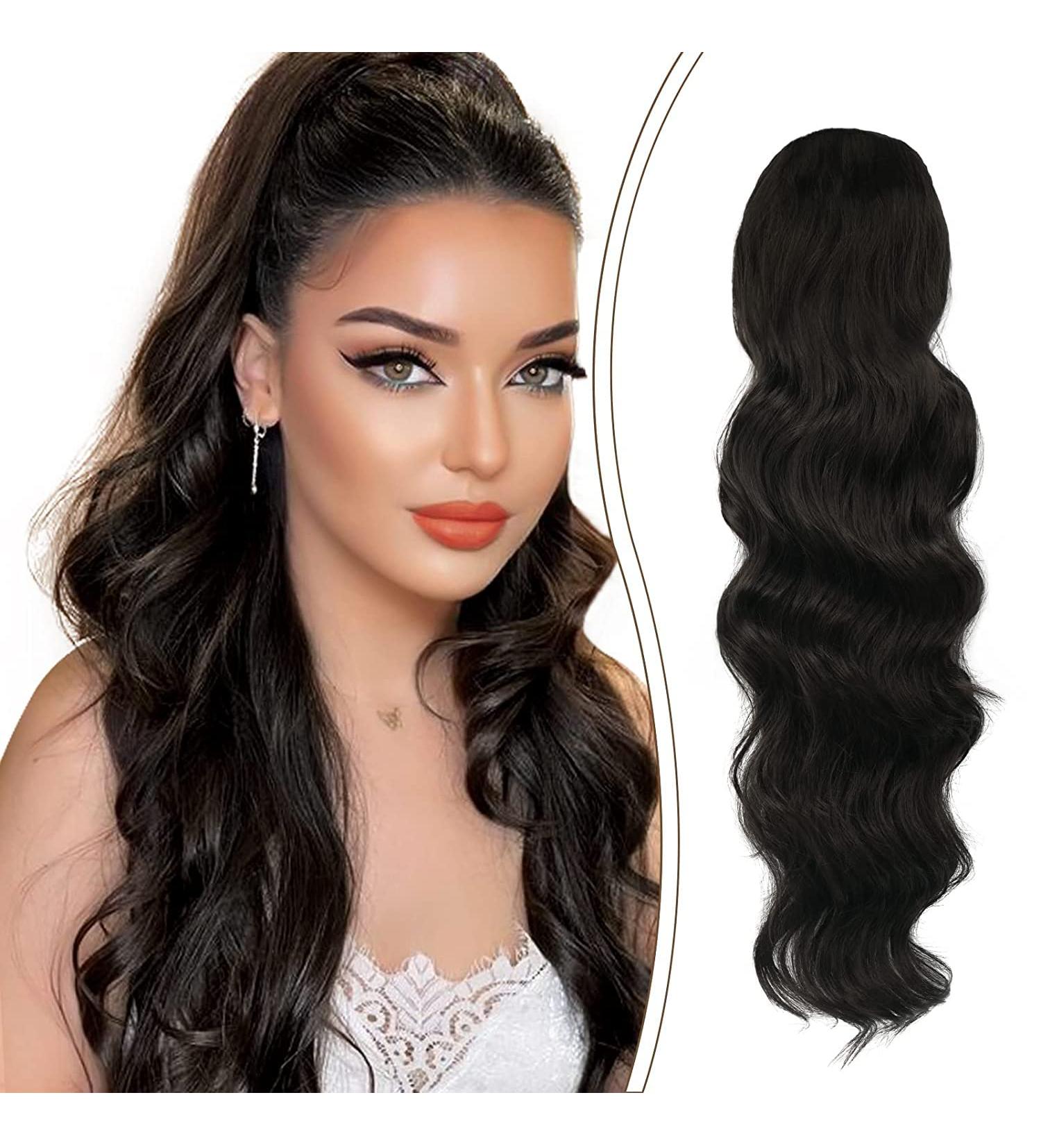 Preference Extensions Black Cord Strain Long Wrapped Ponytail - Natural Art Hair Extensions for Women | 60cm Afro Braid Hair - 1B 92g - Buy Online on GoSupps.com