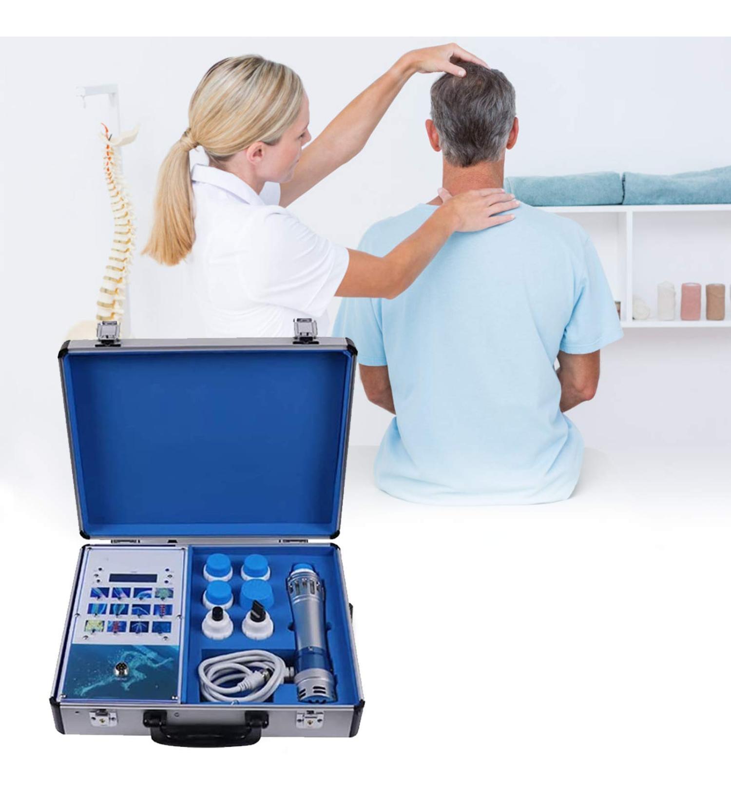 TopQSC Shock Wave Therapy Device | ED Electromagnetic Deep Tissue Massage | Pain Relief Massage System with 7 Massage Heads for Full Body Therapy - Buy Online on GoSupps.com
